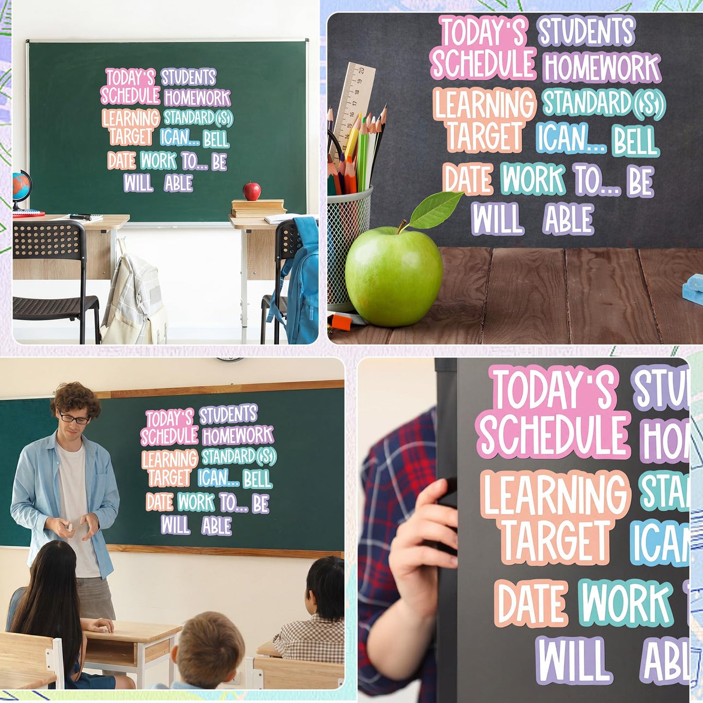 AmazingSpark 12 Pcs Class Subjects Magnets Classroom Daily Schedule Magnets Reusable Today's Schedules Labels Set Dry Erase Label for Whiteboard Bulletin Board Decor School Elementary Organization