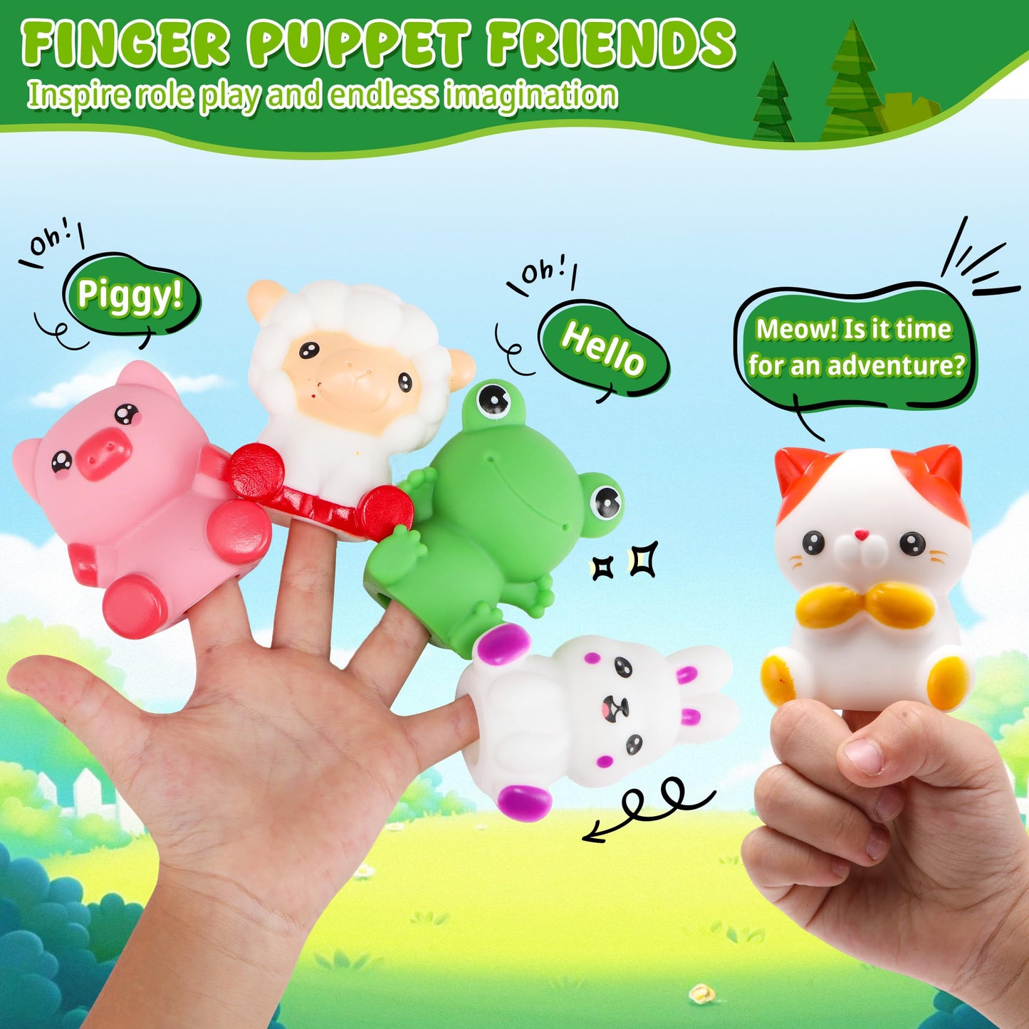 Montessori Toys for Toddlers, 20Pcs Farm Animal Toy Counting, Matching, Sorting Preschool Learning Toy Barn Toy including 10 Barns,10 Finger Puppets and 2 Stickers Birthday Gift Baby Boys Girls