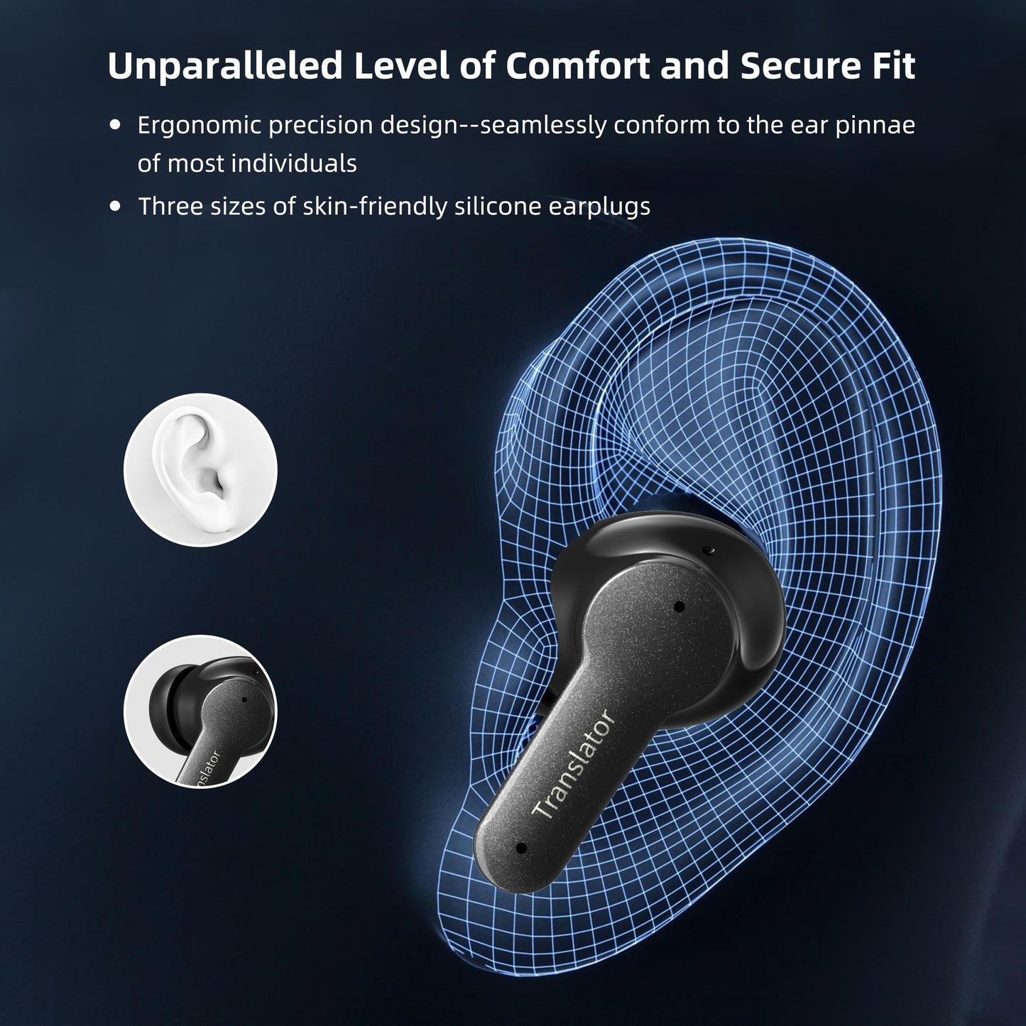Anfier M3 AI Translation Earbuds Real Time, Language Translator Device in 144 Languages, 3-in-1 Offline Two-Way Audífonos Traductores, Live Translate Headphones, No Subscription Required (Black)
