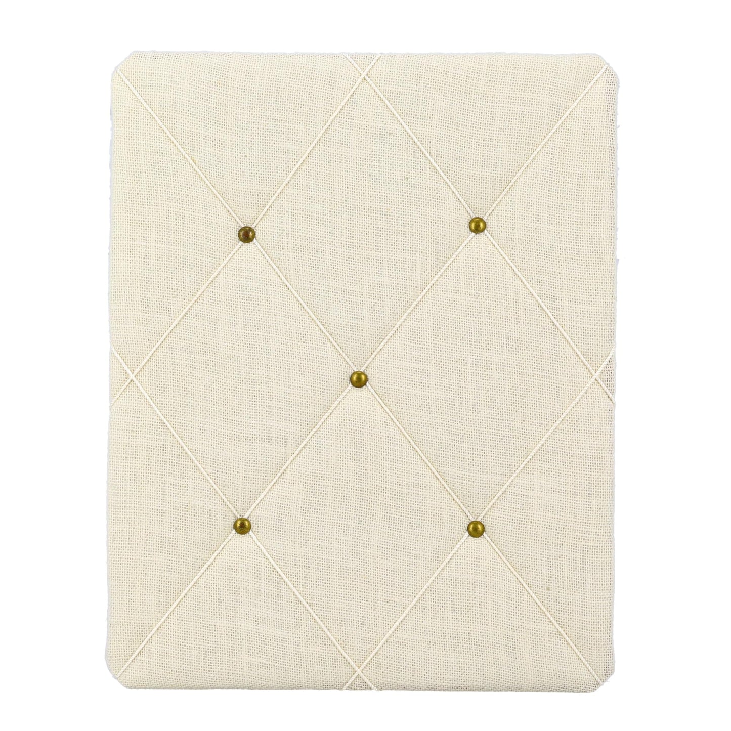White Burlap Covered with Criss-Cross Twine Bulletin Picture & Memo Board, 19.75 x 15.75