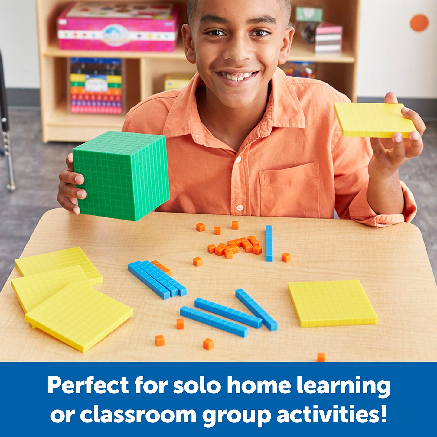 Learning Resources Brights! Base 10 Starter Set - 100 Piece Set, Ages 6+, 1+ Grade, Math Manipulatives, Teacher Supplies, Back to School
