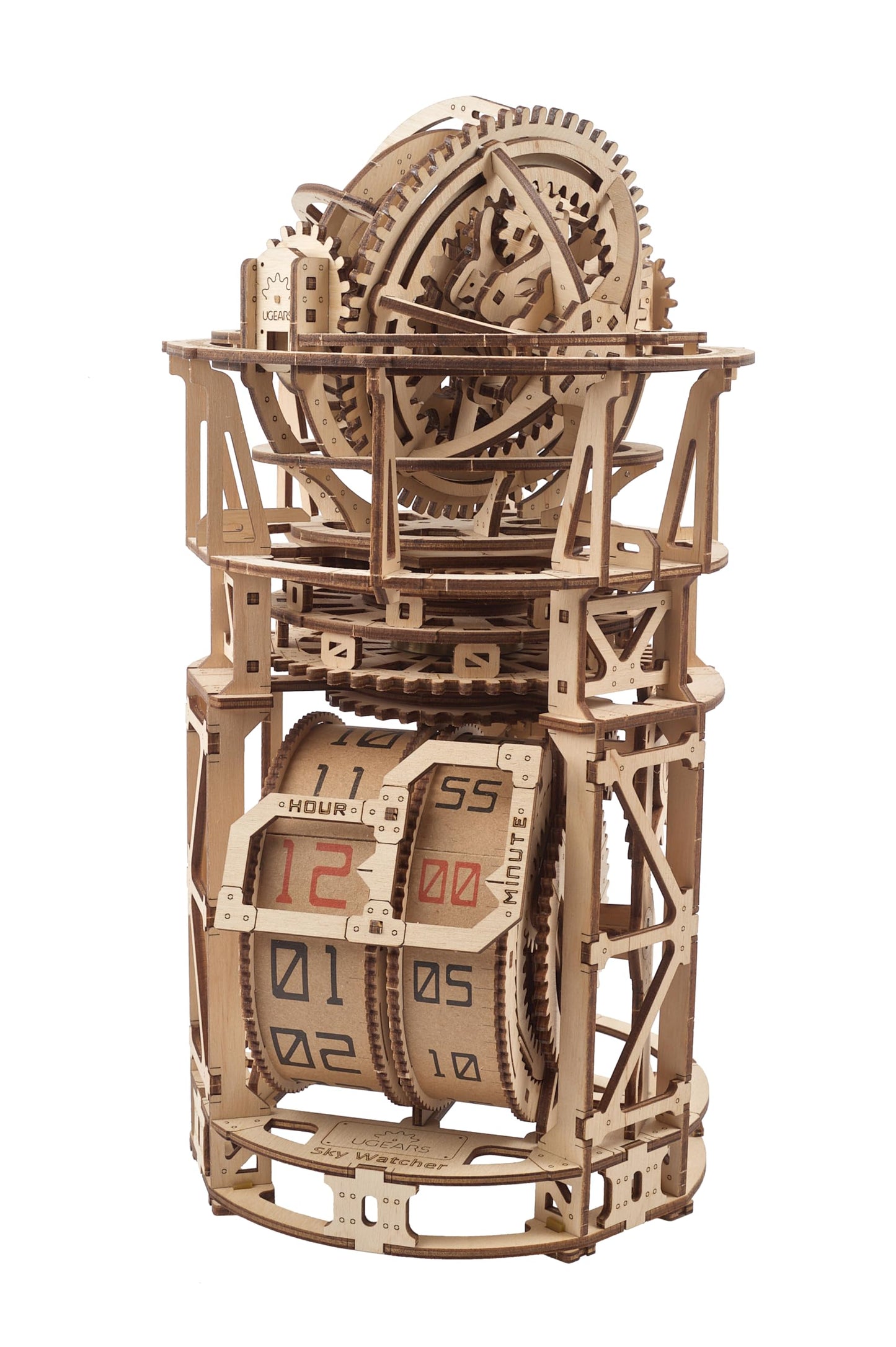 UGEARS Astronomer Table Clock with Tourbillon - 3D Wooden Puzzles for Adults Model Kit - Mechanical Clock Kit Functional DIY Wood Model Kits for Adults, 3D Puzzle for Puzzle Lovers