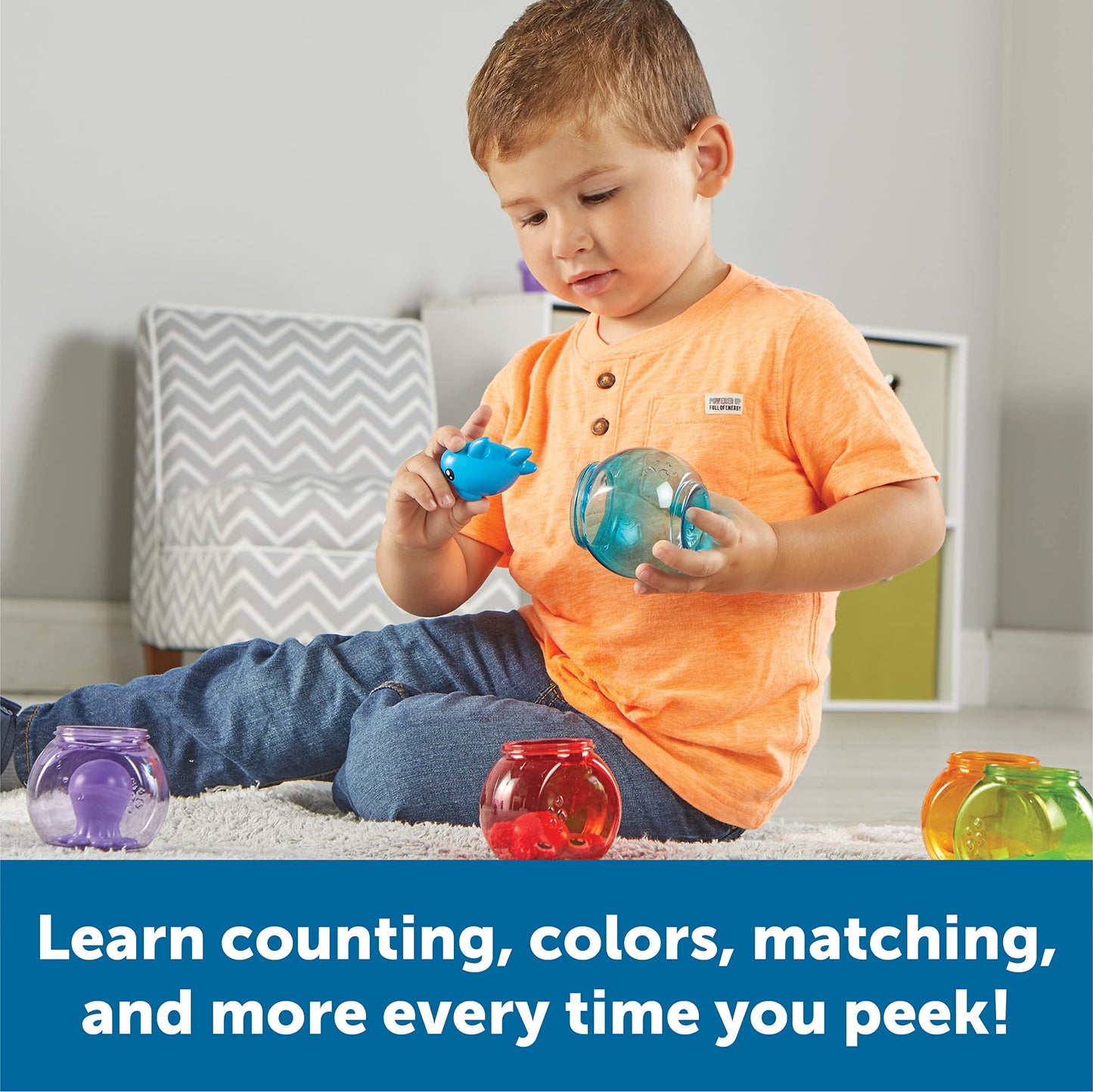 Learning Resources Peekaboo Fishbowl Friends - Counting and Fine Motor Skills, Water and Bathtub Toys, Toddler Games, Preschool Activities, Math Manipulatives, Gifts for Boys and Girls