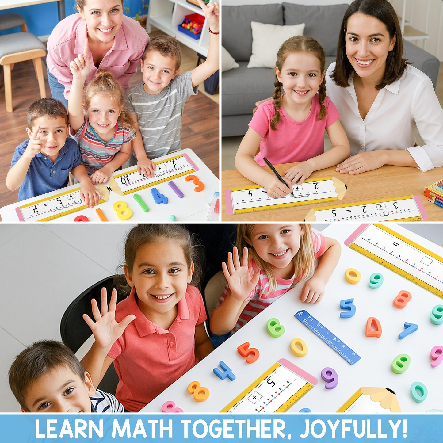 BrightenKidz 26 Pack Pencil Shape Number Line Dry Erase Boards 14"x4" Math Manipulatives for Kindergarten, Students, Classroom Must Haves