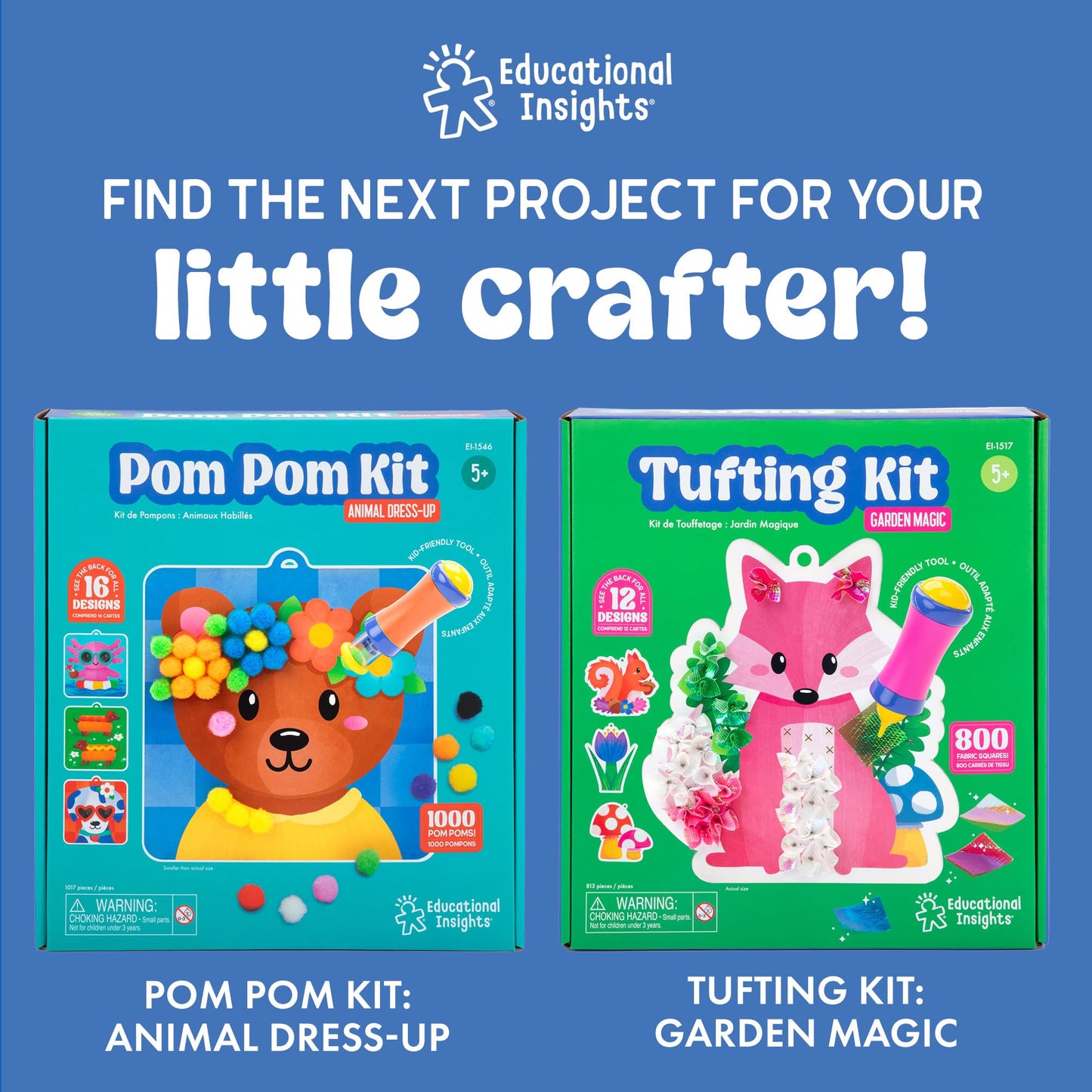 Educational Insights Jumbo Gem Kit - DIY Crafts for Kids Ages 4-8, Mess Free Toddler Arts and Crafts, Diamond Painting Kits for Kids 5-7, Beginner Paint By Gem Art Kits, Sticker Diamond Craft Kit