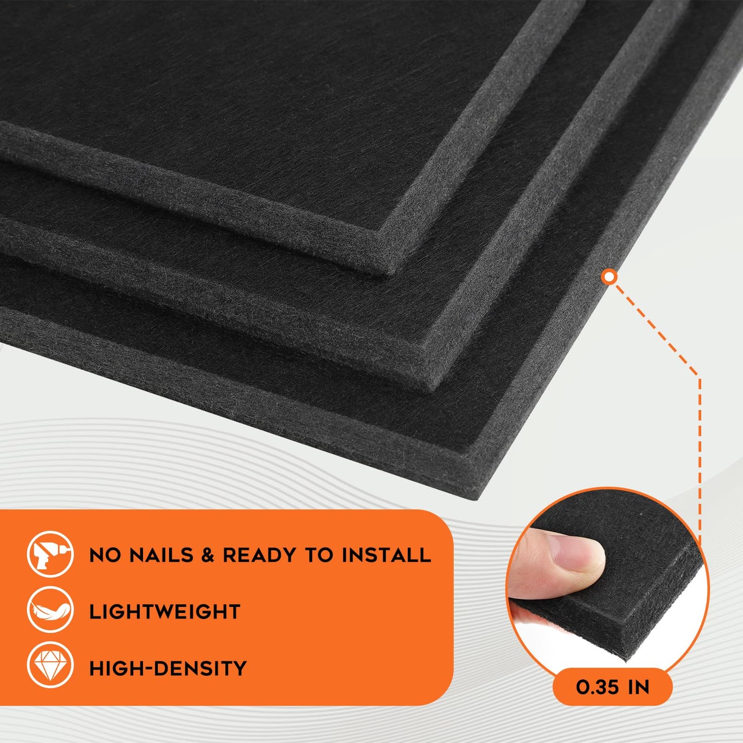 Xydstay 36x24 inches Felt Bulletin Board, Self-Adhesive, 6 Pack with Pins