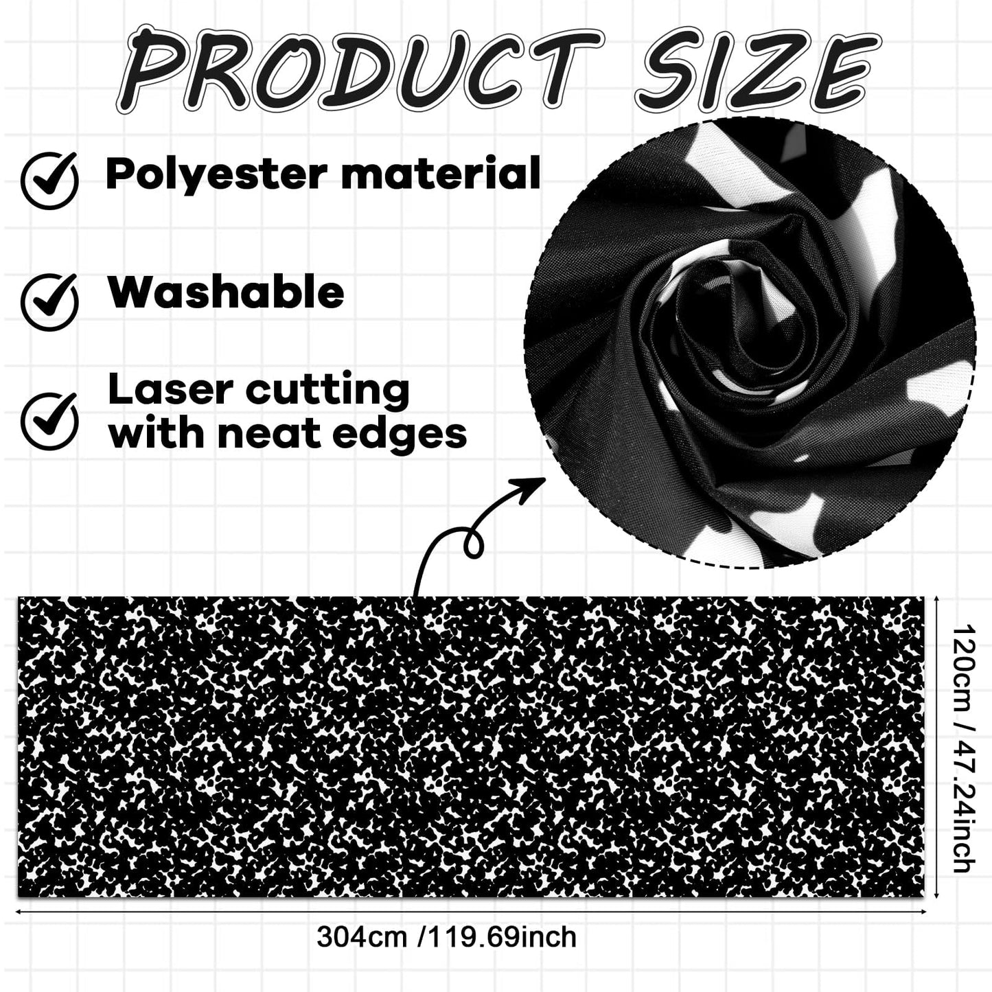 120x47 in Bulletin Board Fabric Background Back to School Classroom Decoration Large Polyester Photography Backdrop for Class Home Office Wall Decor Pillows Curtains Crafts Composition Notebook