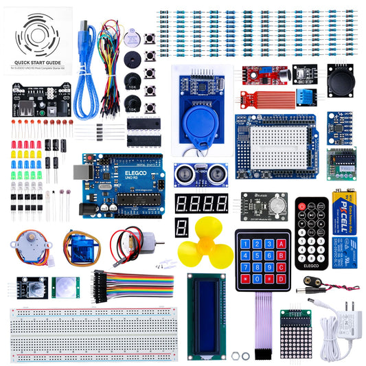 ELEGOO Upgraded UNO R3 Most Complete Starter Kit V2.0 with Tutorials Compatible with Arduino STEM Projects for Teens Adults Robotics & Engineering Kits Science | Coding | Programming Set