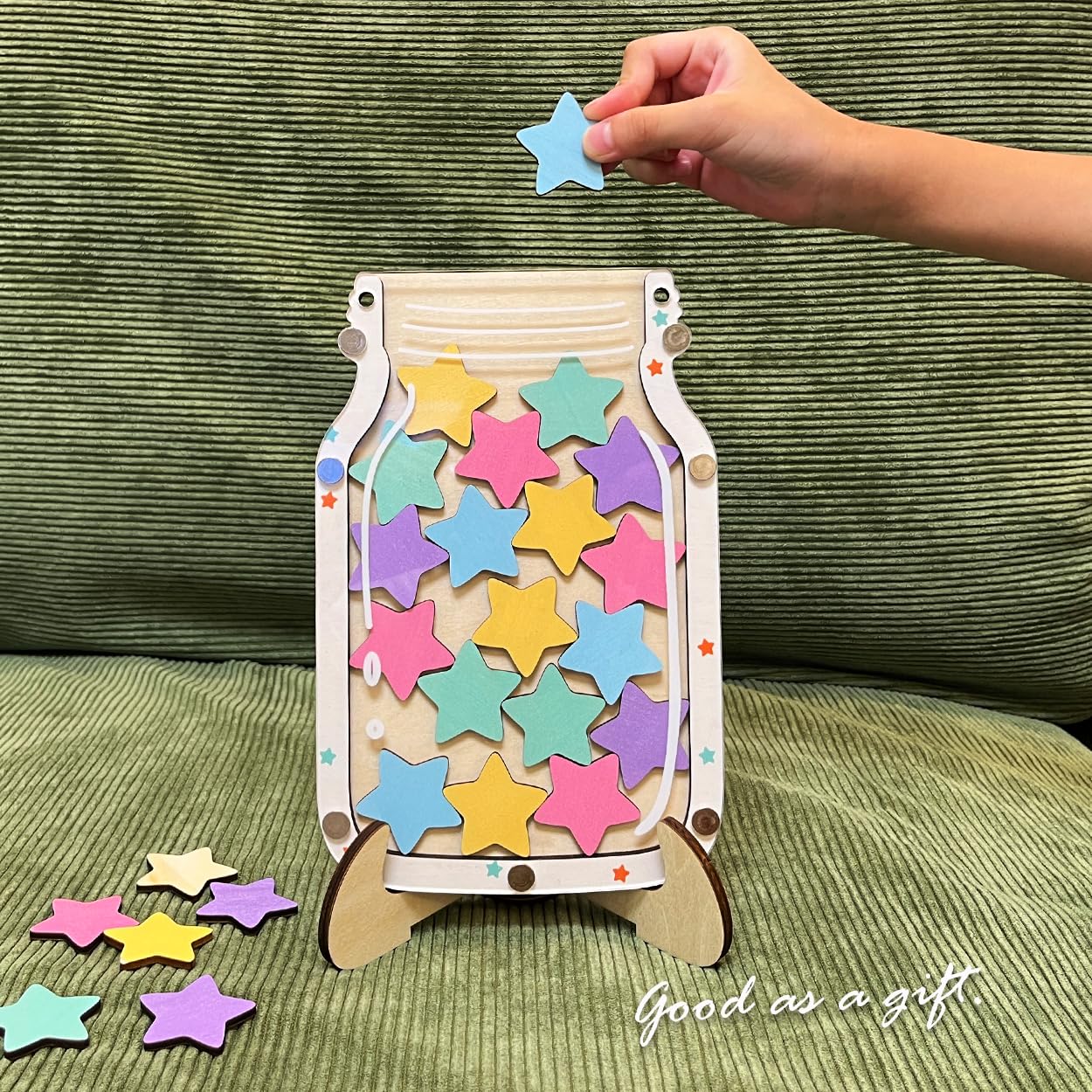 Magnetic Reward Jar for Kids, Classroom Reward System, Star Reward Jar, Incentive Good Behavior Responsibility Chart, Potty Training Rewards, Behavior jar for Boys Girls (Star)