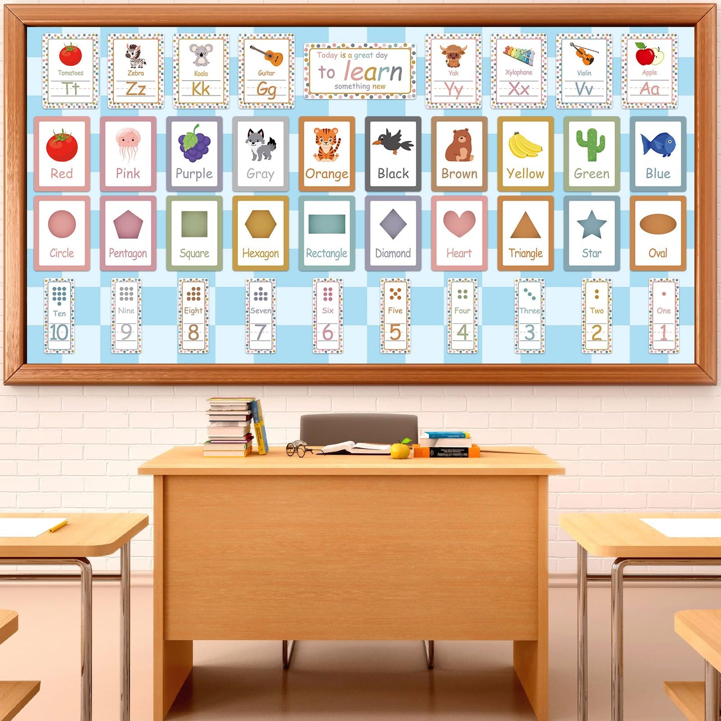 Blue Checkered Bulletin Board Paper Roll Retro Pastel Blue Bulletin Board Background Paper Back to School Classroom Decor Poster for Art Craft DIY Projects Home Office Party Supplies 17.7inx20ft