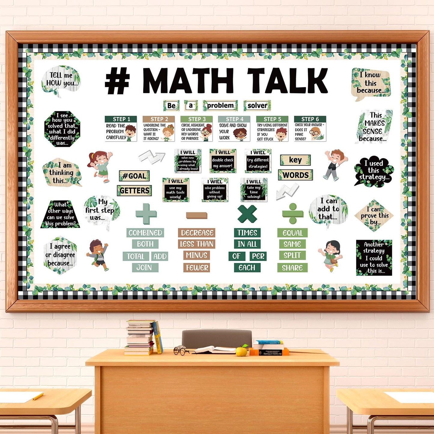 Pajean 85 Pcs Math Bulletin Board Set Math Posters Classroom Decorations for Elementary Middle High School Mathematics Education Posters Teacher Supplies(Plant)