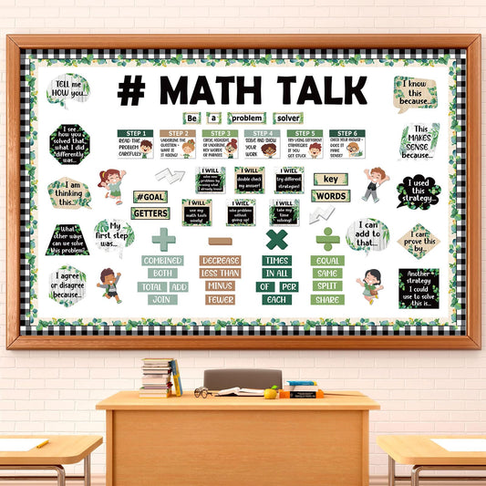 Pajean 85 Pcs Math Bulletin Board Set Math Posters Classroom Decorations for Elementary Middle High School Mathematics Education Posters Teacher Supplies(Plant)