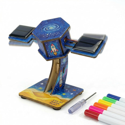 DIY Solar Power Satellite Model Kit, Alternative Energy & Space Science Building Project, Science Classroom Must Haves & Homeschool Teaching Supplies