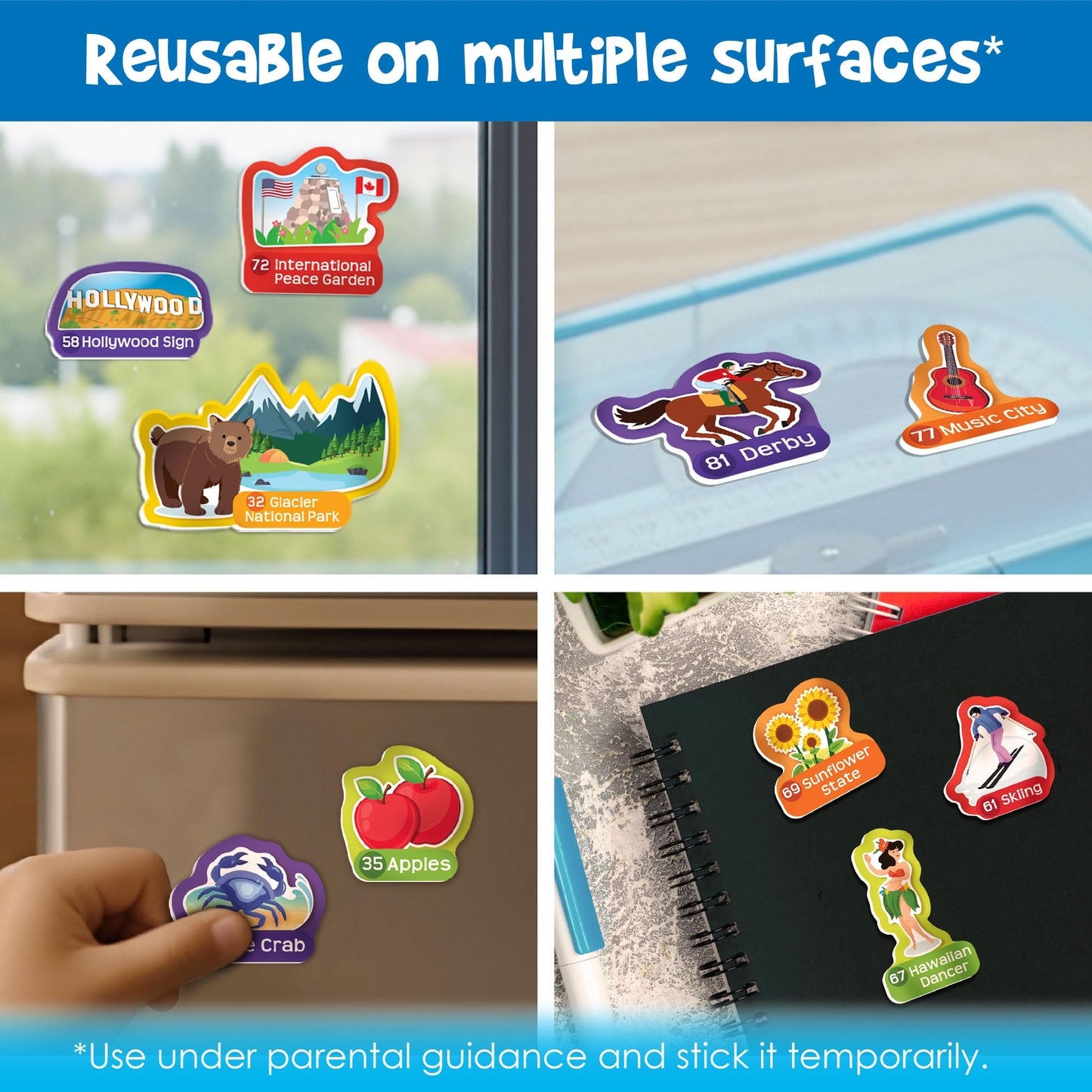 Imagimake Mapology USA Map with Reusable Stickers | 100+ Jelly Stickers | Classroom Geography Games & Learning Kids Toys Age 5-8 | Gifts for Boys & Girls Age 5,6,7,8,9,10,11,12 Years Old
