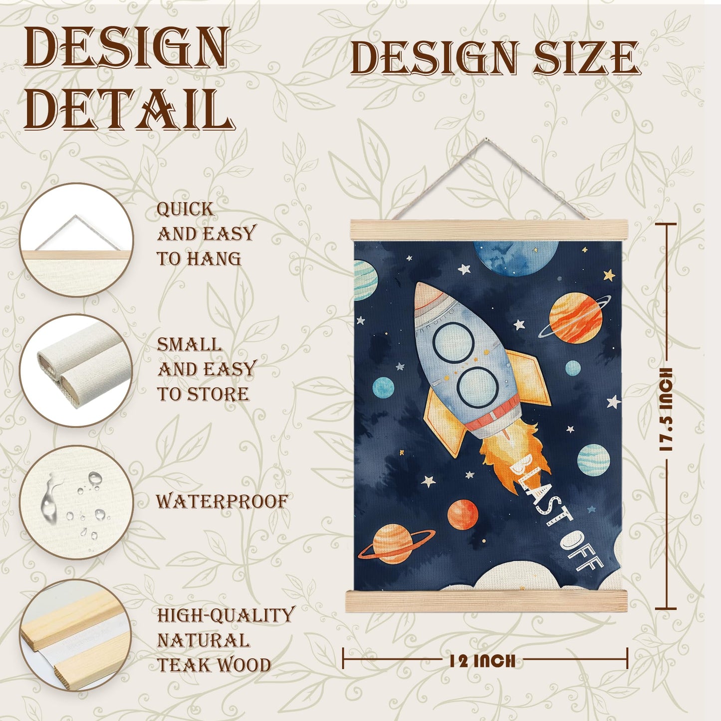URLLUAE Solar System Poster Hanger Frame, Outer Space Room Decor, Solar System for Kids, 12x16 Inches Set of 2