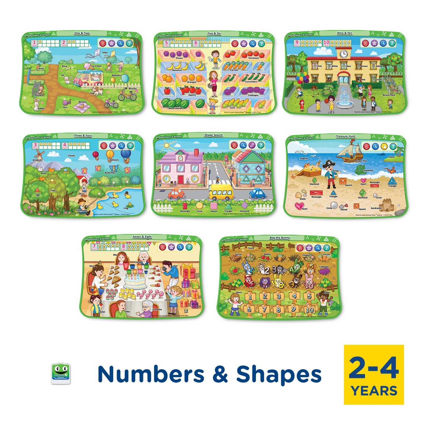 VTech Touch and Learn Activity Desk Deluxe 4-in-1 Pre-Kindergarten Expansion Pack Bundle for Age 2-4
