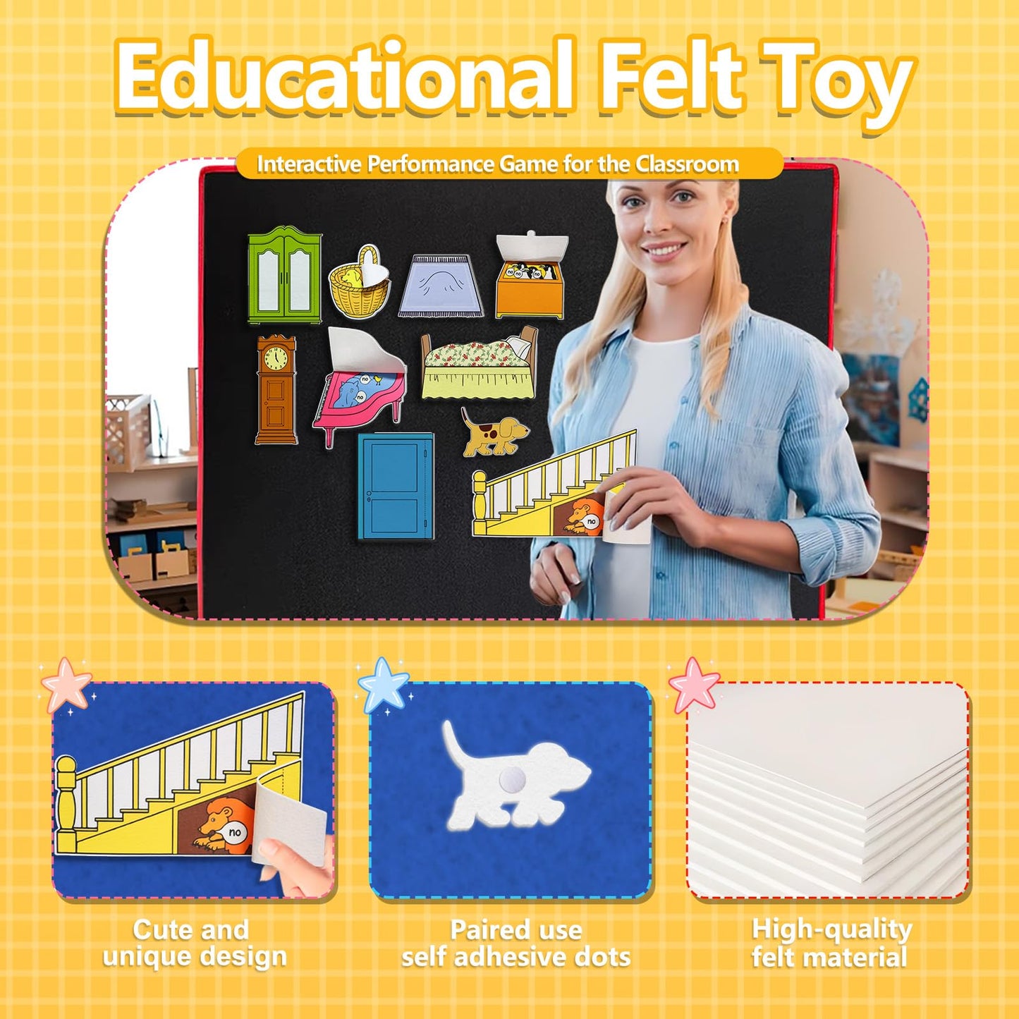 Thryvomniq Wheres Spot Felt 10 Pcs Board Stories Pieces Set Story FeltsKindergarten Storytelling Felt Toys Flannel Board Stories for Preschool