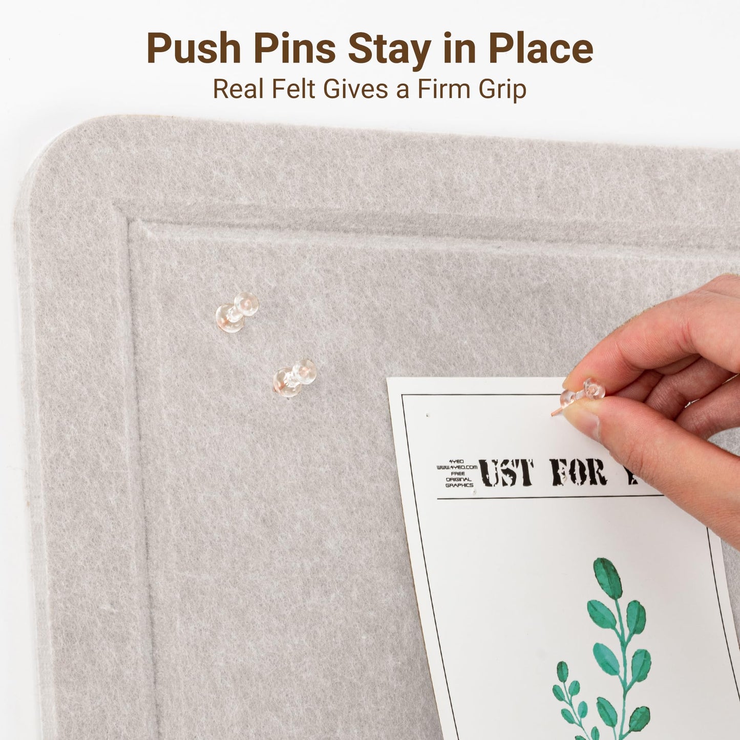 AKTOP Bulletin Board, 24" x 16" Foldable Felt Notice Pin Board for Wall, Decorative CorkBoard Photo Display Board with Self-Adhesive Tape, Vision Board Cork Board Alternative with 25 Pushpins - Latte