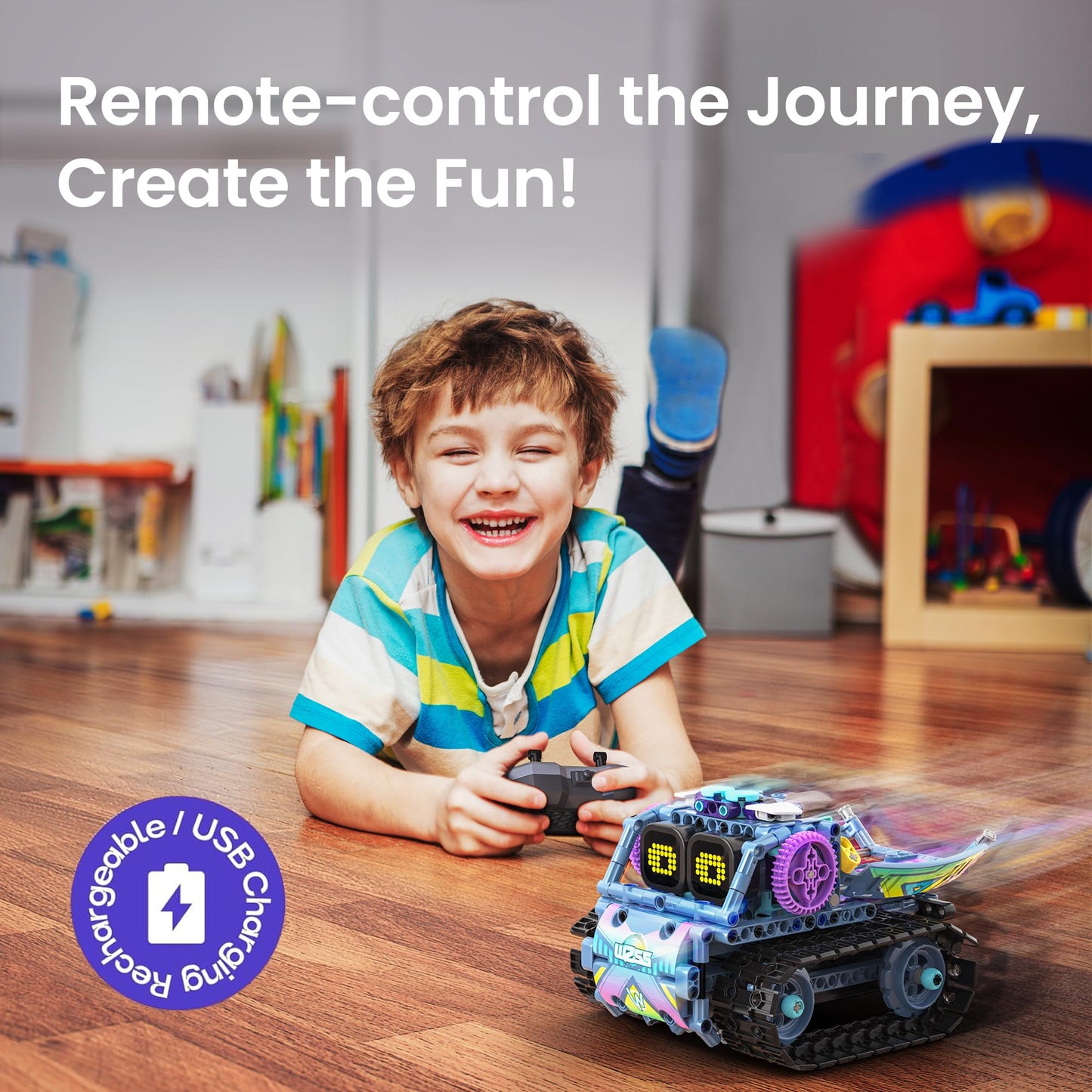 Sillbird Robot Building Kit with Remote Control STEM Gifts for Kids Boys Ages 8-12, Coding Robotic Technic Creative Toys for Birthday - Build 5in1 Model with 469 Pieces