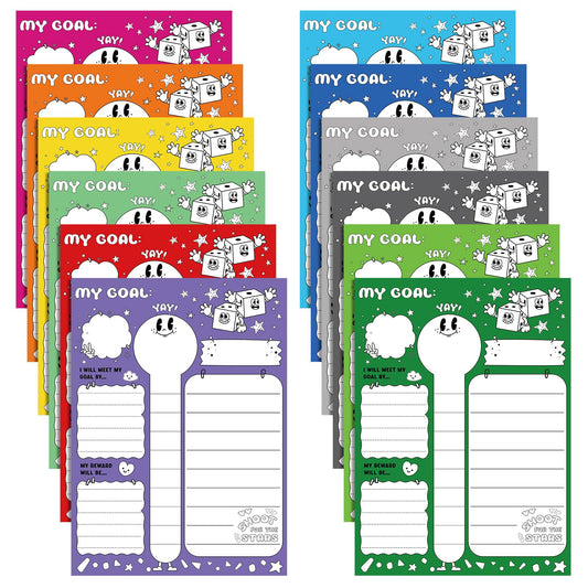 Didaey 12 Pcs Fundraising Thermometer Chart Goal Tracker Stickers 16 x 22 Inch Goal Setting Stickers Goals Board Self-Adhesive Thermometer Sticker for Wall Home Classrooms Supplies