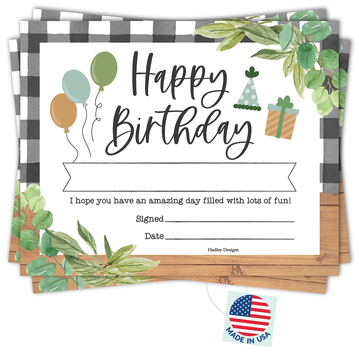Happy Birthday Certificates for Students - 25 Student Birthday Certificates for Kids Classroom Must Haves, Teacher Supplies for Classroom Elementary, Farmhouse Teacher Essentials