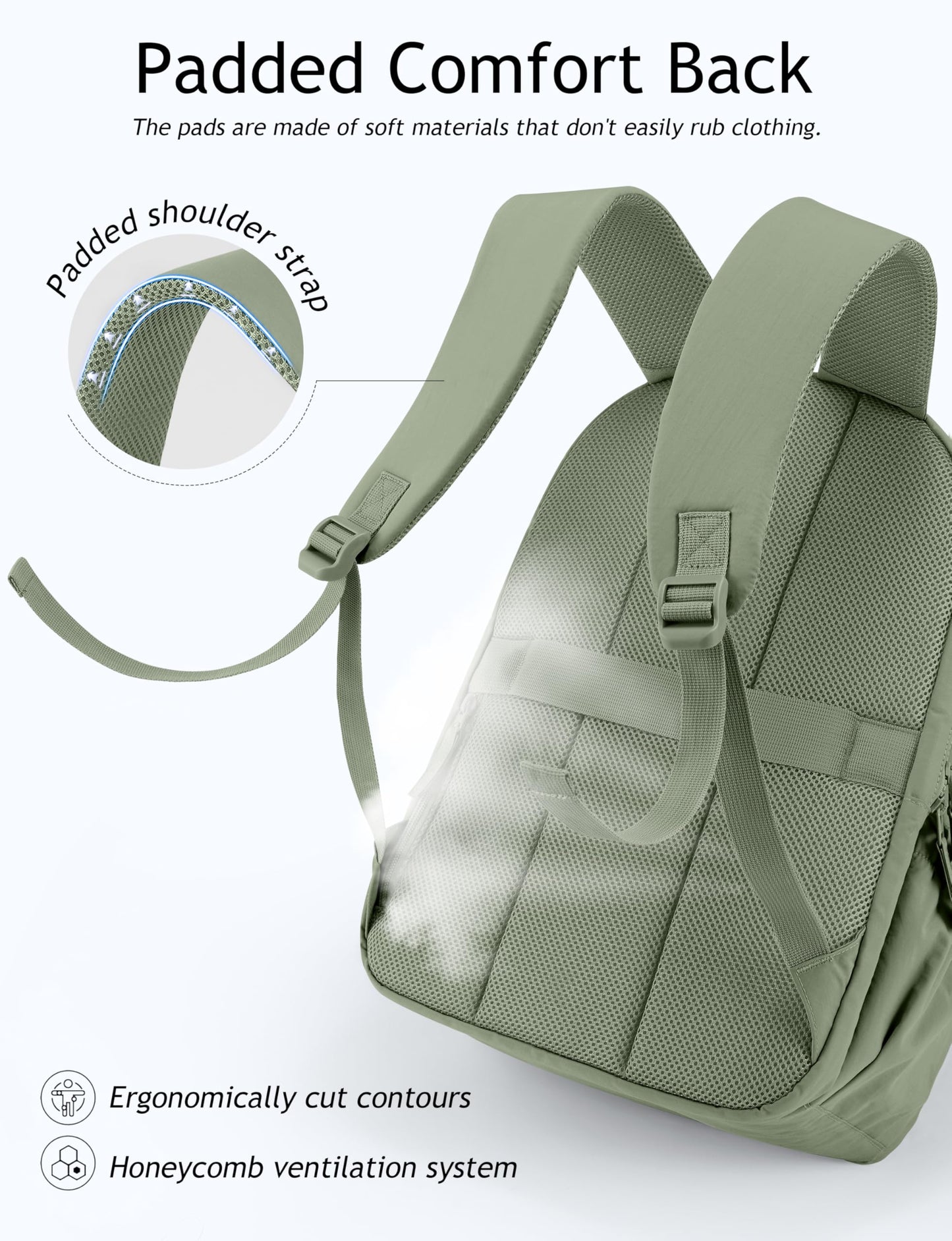 Uselike Travel Backpack for Women, 15.6 Inch Laptop Backpack, Quilted College Bookbag, Cute Work Backpacks, Water Resistant