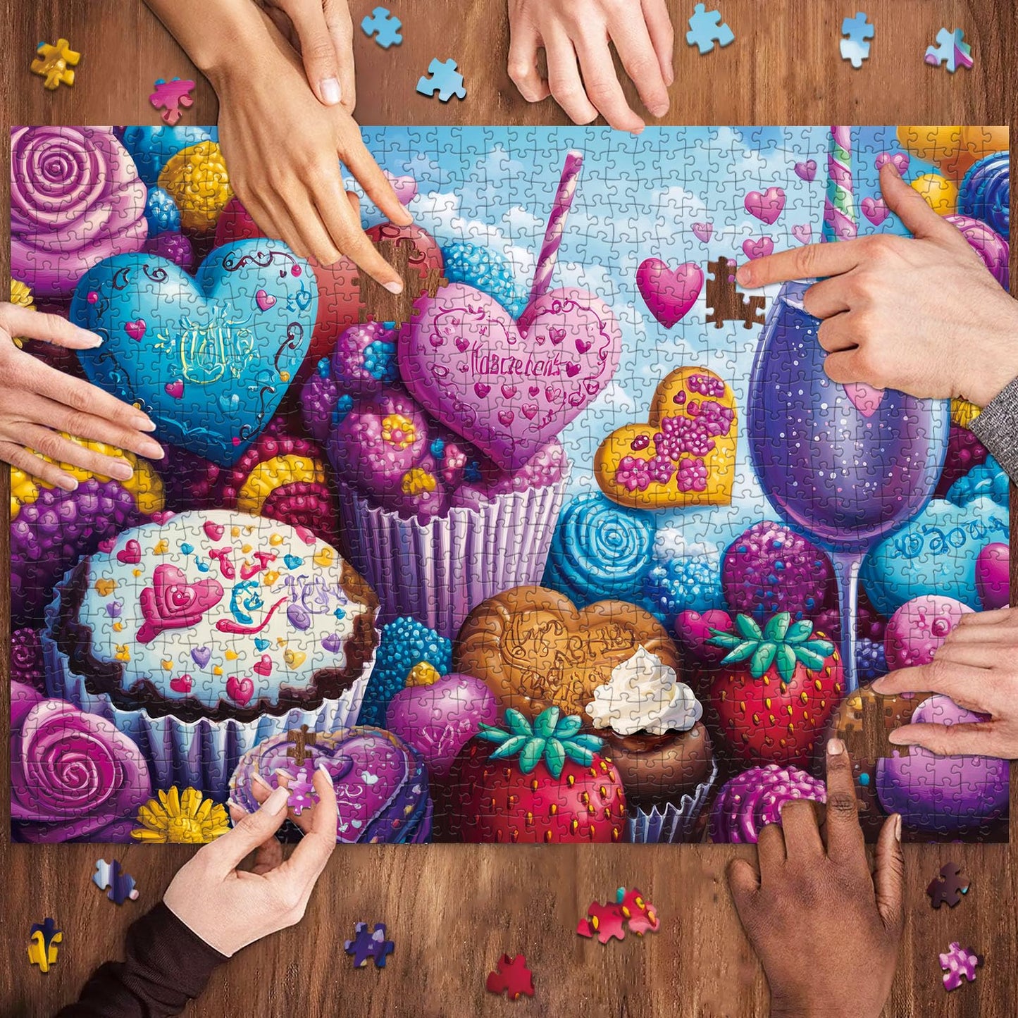 TangMosaic Chocolate Delight Jigsaw Puzzle, Puzzles for Adults 1000 Pieces, Home Decoration Puzzle, Interlock Perfectly No Dust, Gifts for Valentine's Day Easter