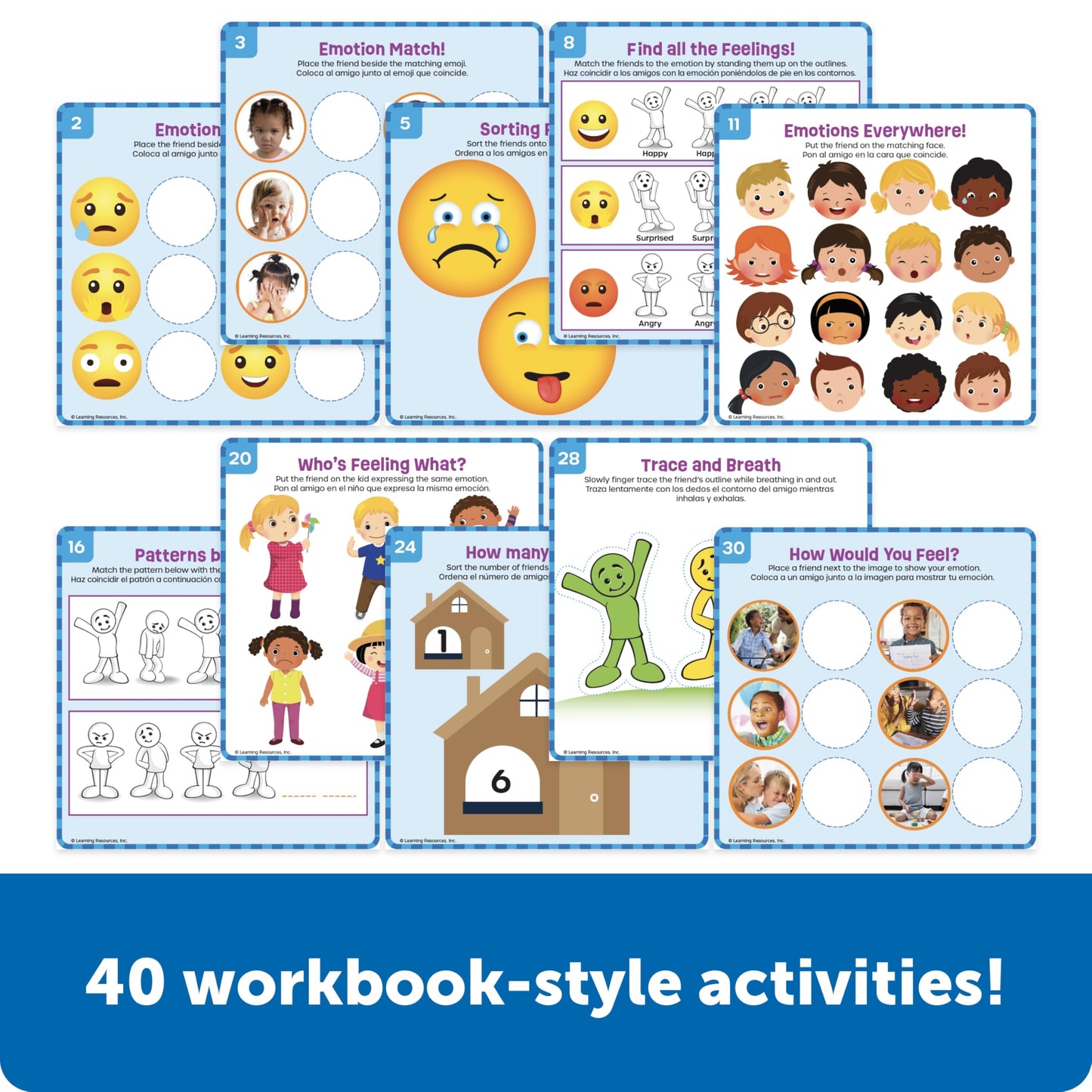 Learning Resources Skill Builders Feelings Learning Kit, SEL Activities, Social Skills Activities for Kids, Talking Flash Cards for Toddlers, Toddler Toy, Homeschool Supplies