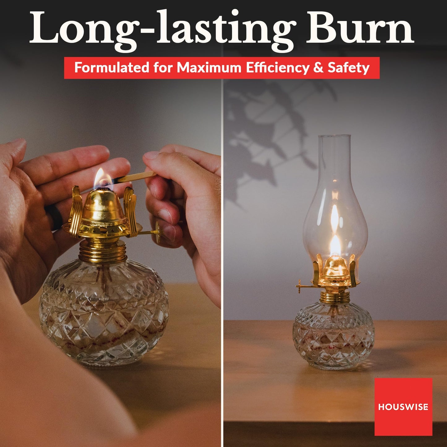 Houswise enhanced Liquid Paraffin Lamp Oil, Smokeless & Odorless, 2 x 1 Gallon, Clear, Model PRFN_1G_2
