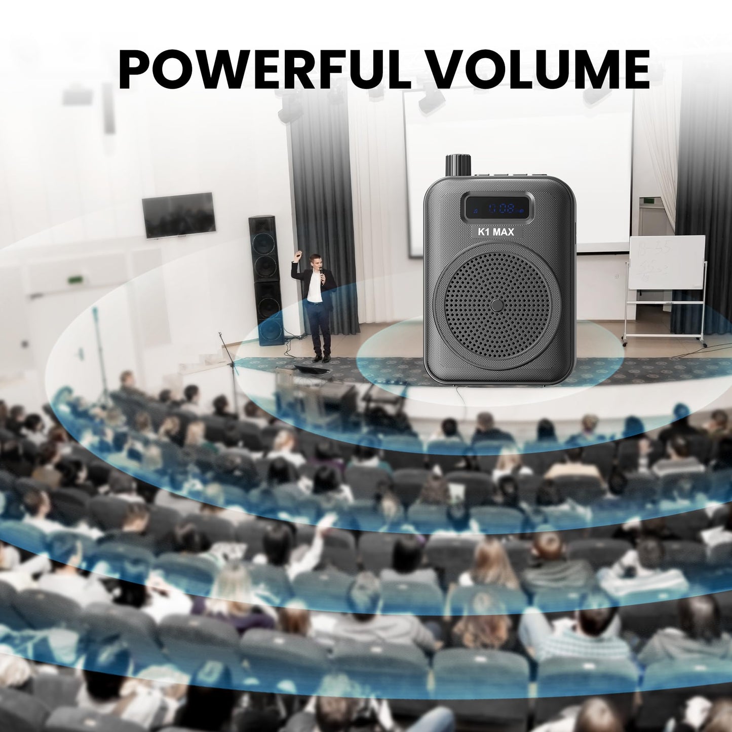Voice Amplifier Wireless Microphone with Bluetooth Lavalier, Portable Microphone and Speaker for Teachers, Mini Rechargeable Amplifier, Ideal for Classroom, Meetings, Yoga, Speeches, and Tour Guides