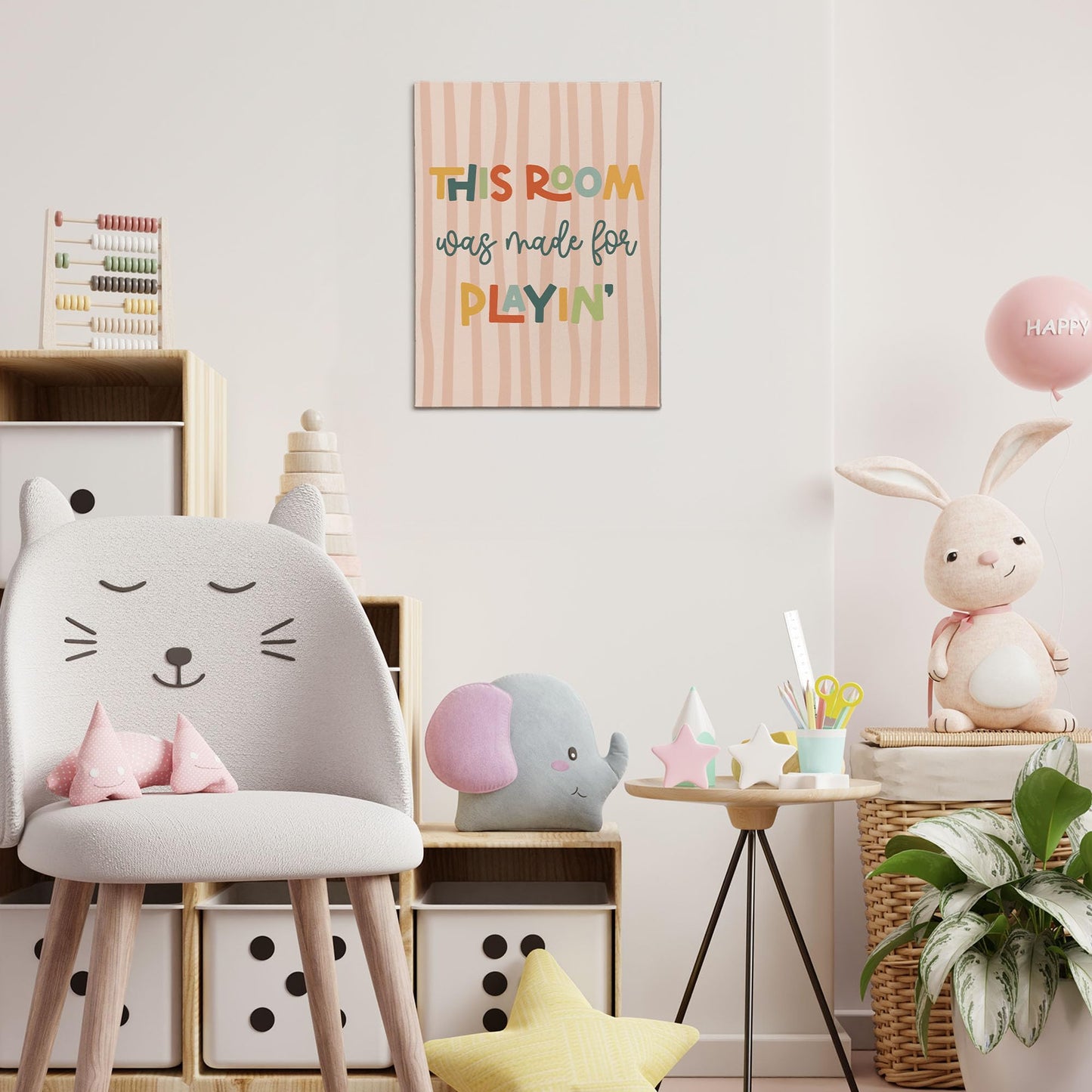 XINCEYWJ Boho Kids Playroom Wall Decor, This Room Was Made For Playin Canvas Art Prints Framed, Welcome Sign, Trendy Nursery Wall Art for Kids Girly Boys Toddler Room Dorm Bedroom, 11x14 In