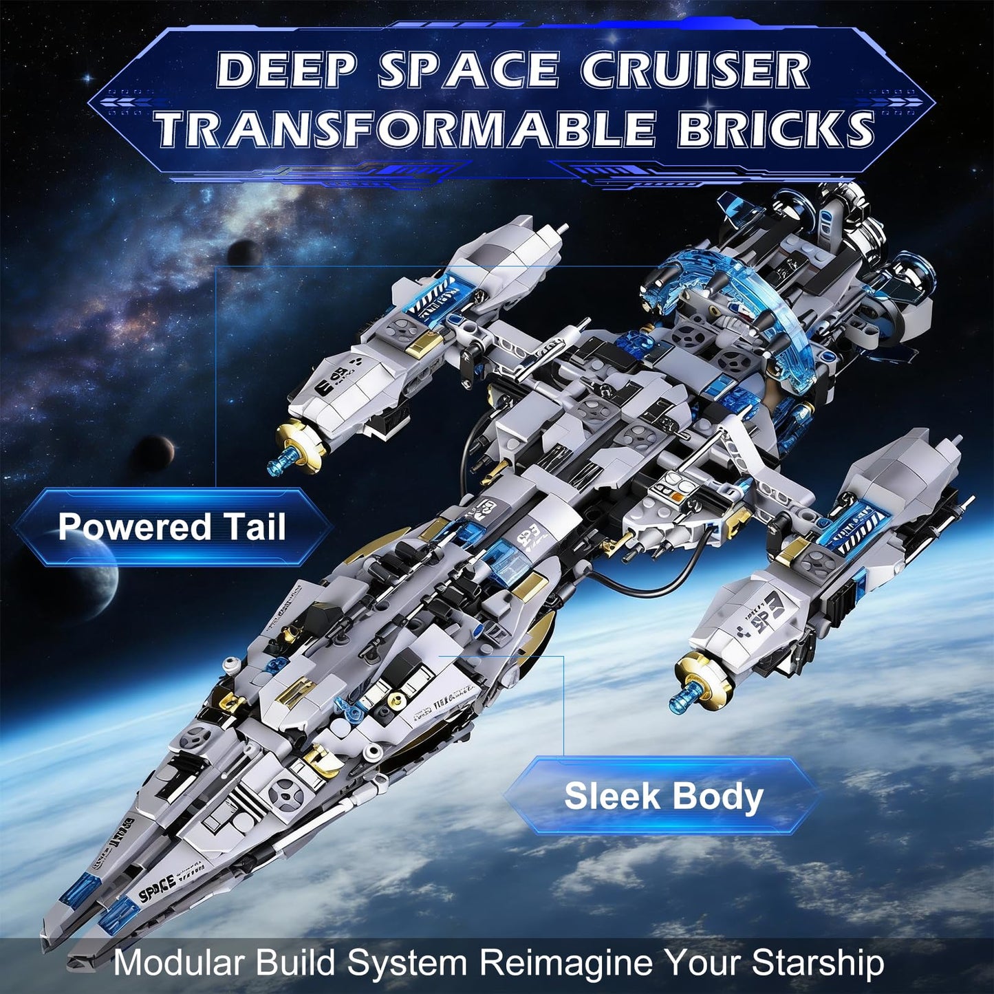 DADMCFD STEM Space Robot Building Kit for Kids Ages 8-12 with Remote Control, Technic Coding Robotic Toys for 8-14 Year Old Boys Girls, Buildable 2 in1 Models with 1468 PCS