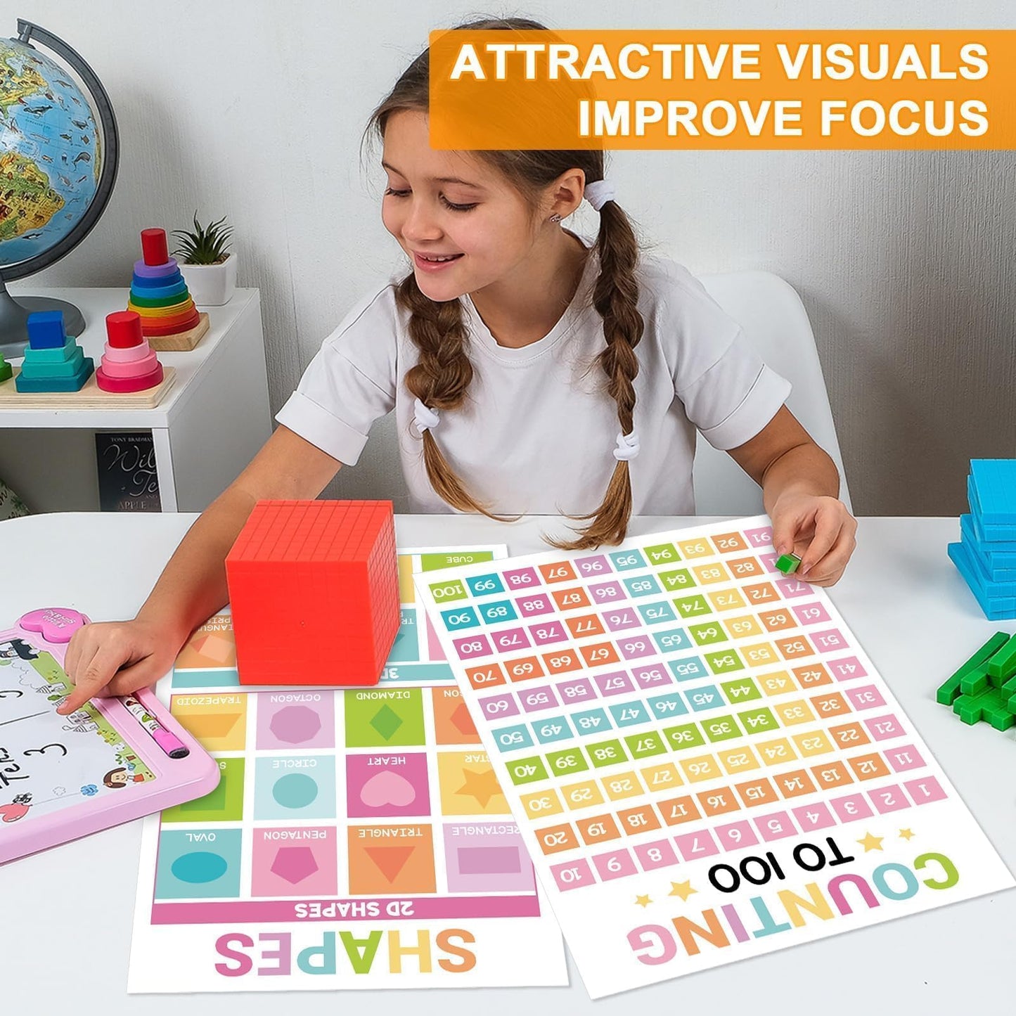 16 Pcs 16”x24” Large Educational Posters for Classroom Decor-Educational Posters for Toddlers 1-3 Learning Poster for Boy Girl Ages 3-5,Kindergarten Preschool Classroom Teacher Must Haves Chart Pastel