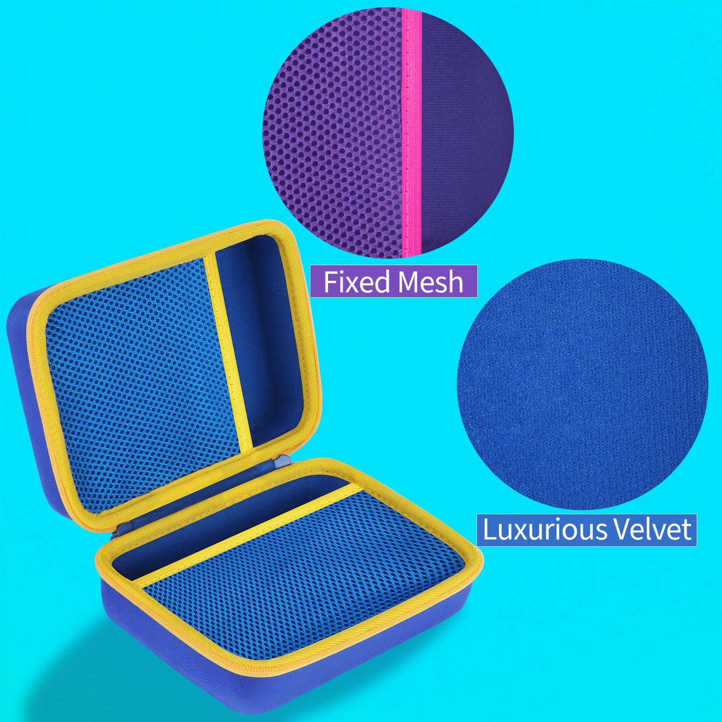 Lebakort Storage Case Compatible with LeapFrog Fridge Phonics Magnetic Letter Set (Sky Blue+Yellow Case)