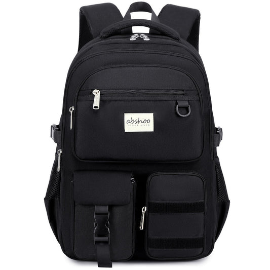 abshoo Large Heavy Duty Backpack For School College Bookbag Casual Multi Pocket Travel Backpacks (Black)