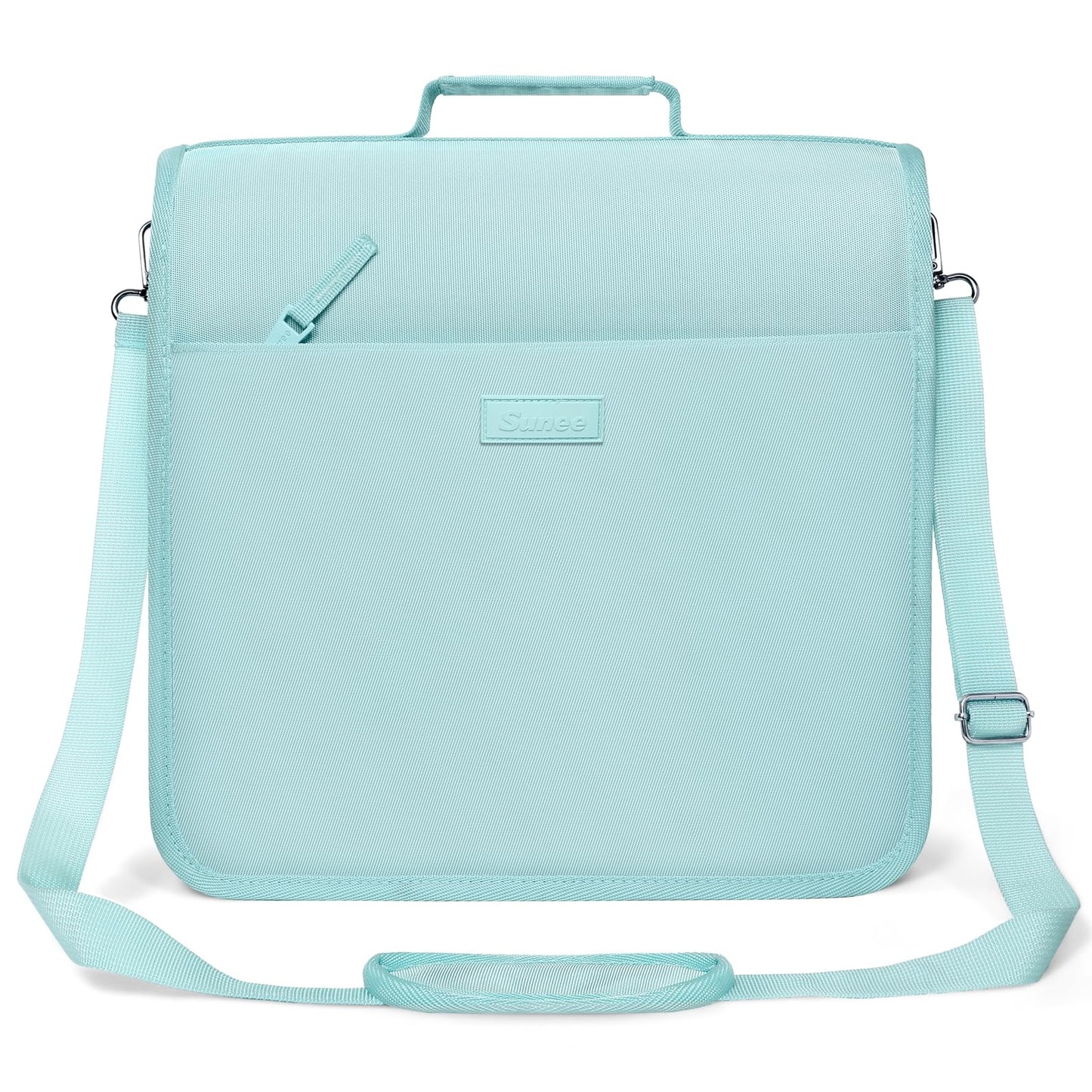 SUNEE Zipper Binder 3 Ring, 3 Inch O-Ring with Handle and Shoulder Strap, 600-Sheet Capacity, 5-Tab Expanding File Folder, Multi-Pockets for Middle School Organizer Binder with Zipper, Sky Blue