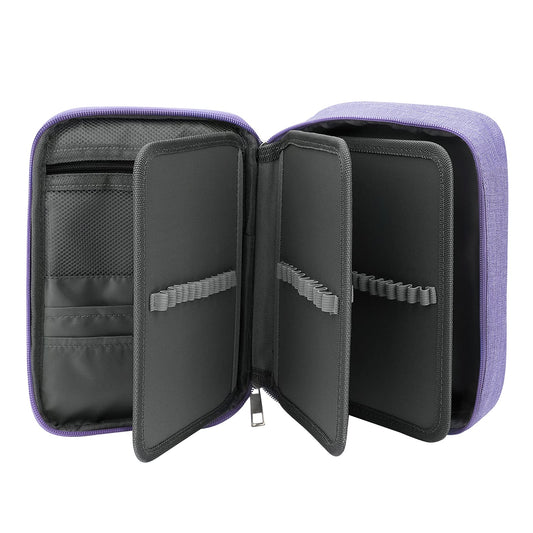 Number-one Large Capacity Pencil Case, 72 Slots Colored Pencil Pouch Bag Portable Pencil Holder Stationery Organizer with Compartments for Office and Travel, Purple