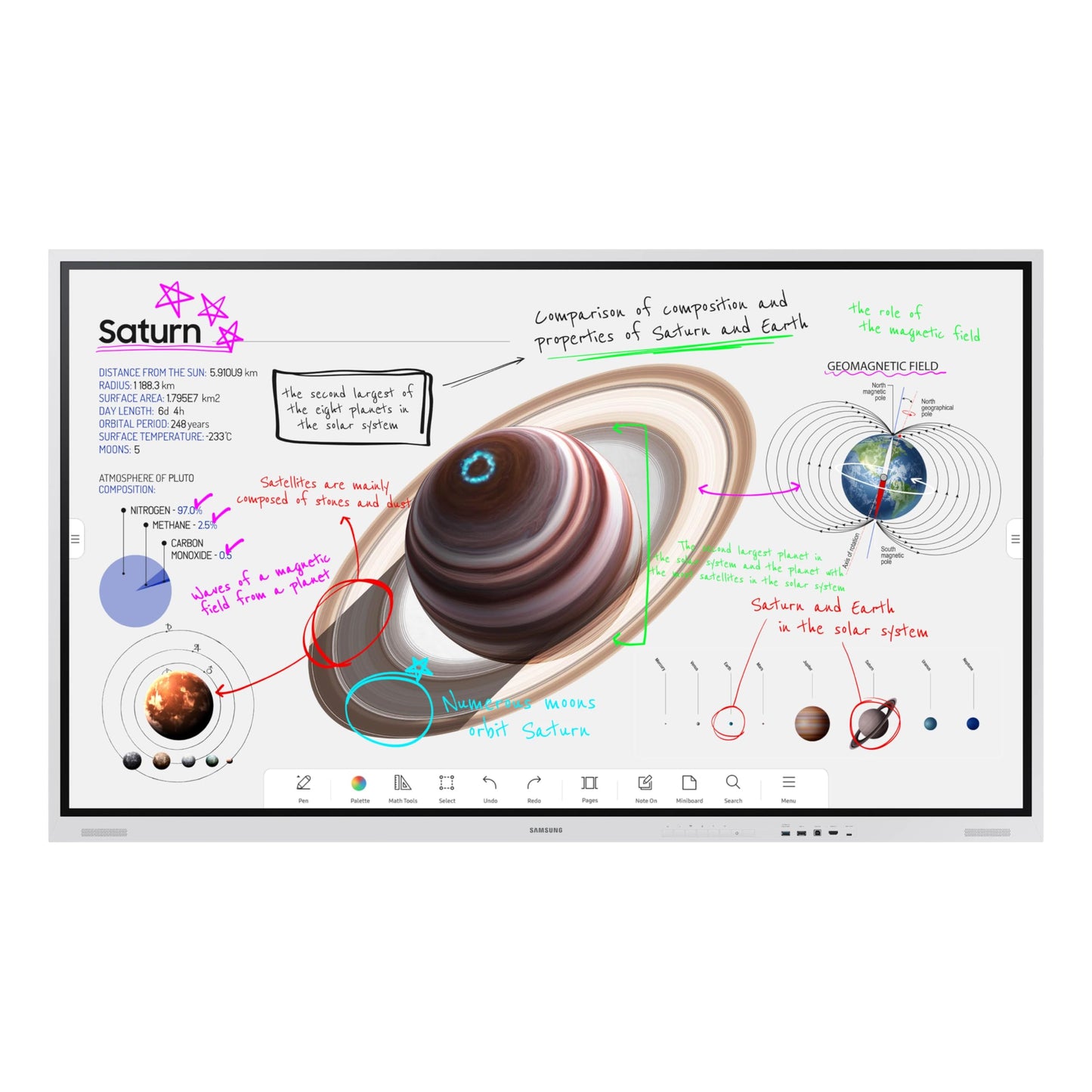 SAMSUNG Pro 75” 4K WMB Interactive Display, SmartView+, Built-in Speakers, Wi-Fi and Bluetooth Embedded, Durable Screen, Universal Pairing, LH75WMBWLGCXZA