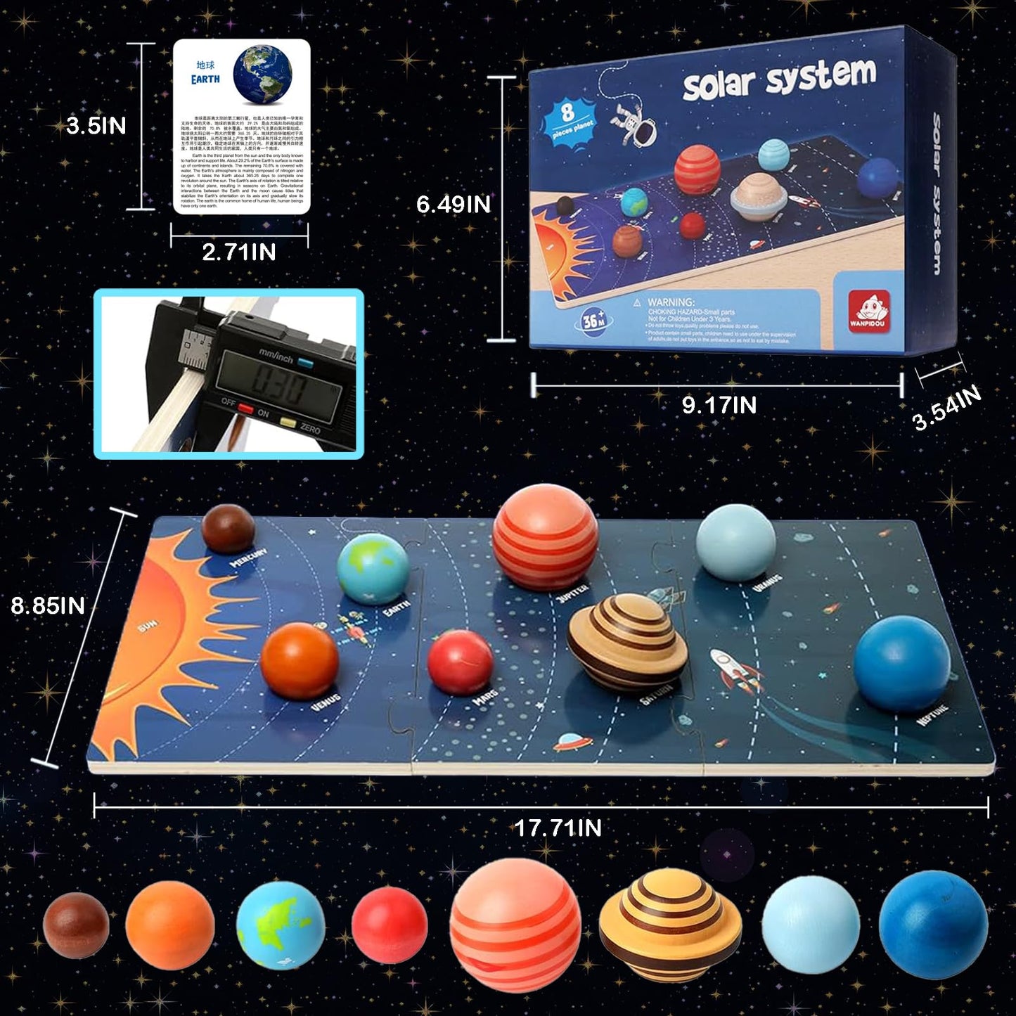 Planets Toys, Solar System Model Kit for Kids Ages 3, Space Science Toys for Toddlers