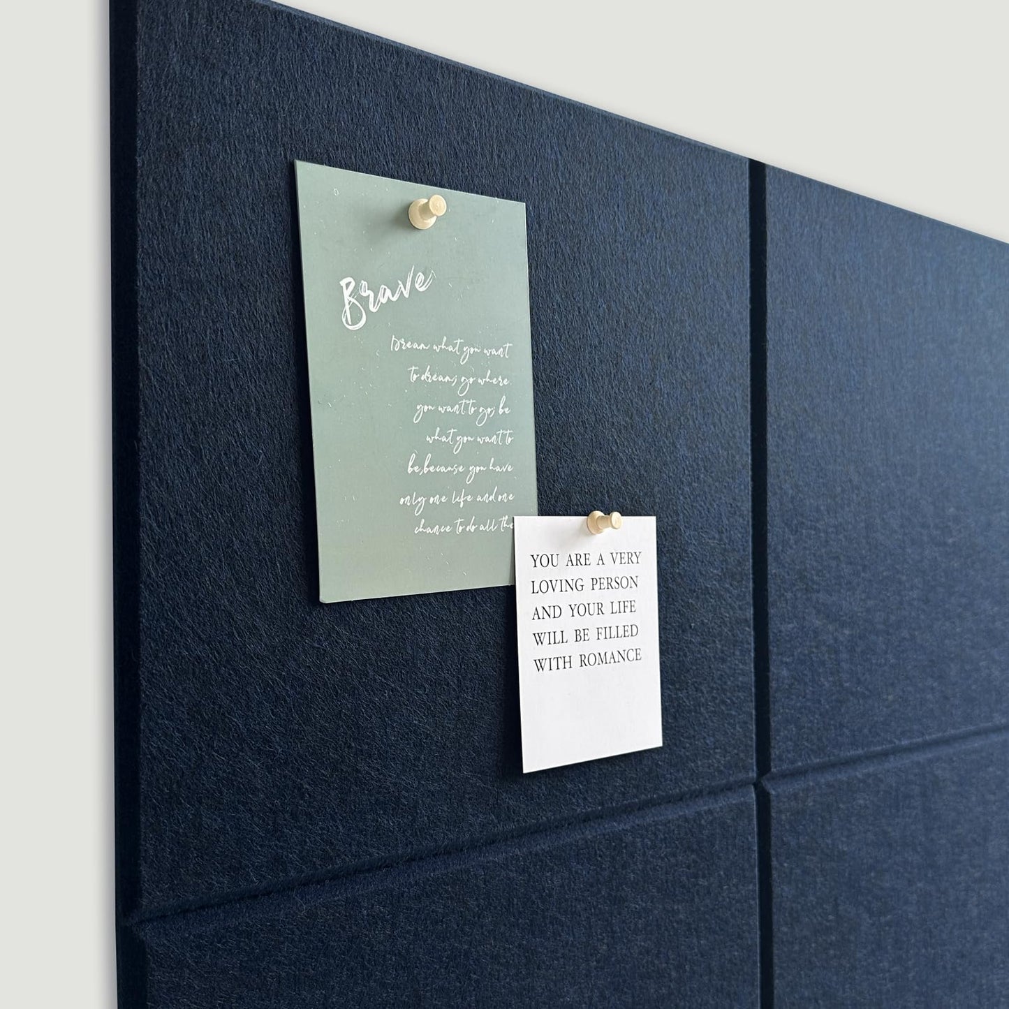 Large Cork Board for Office Wall Decor, 36"x24"- 6 Pack Felt Wall Tiles with Safe Removable Adhesive Tabs, 1/2" Thick, Felt Bulletin Board Pin Board Cork Boards for Walls - Dark Blue