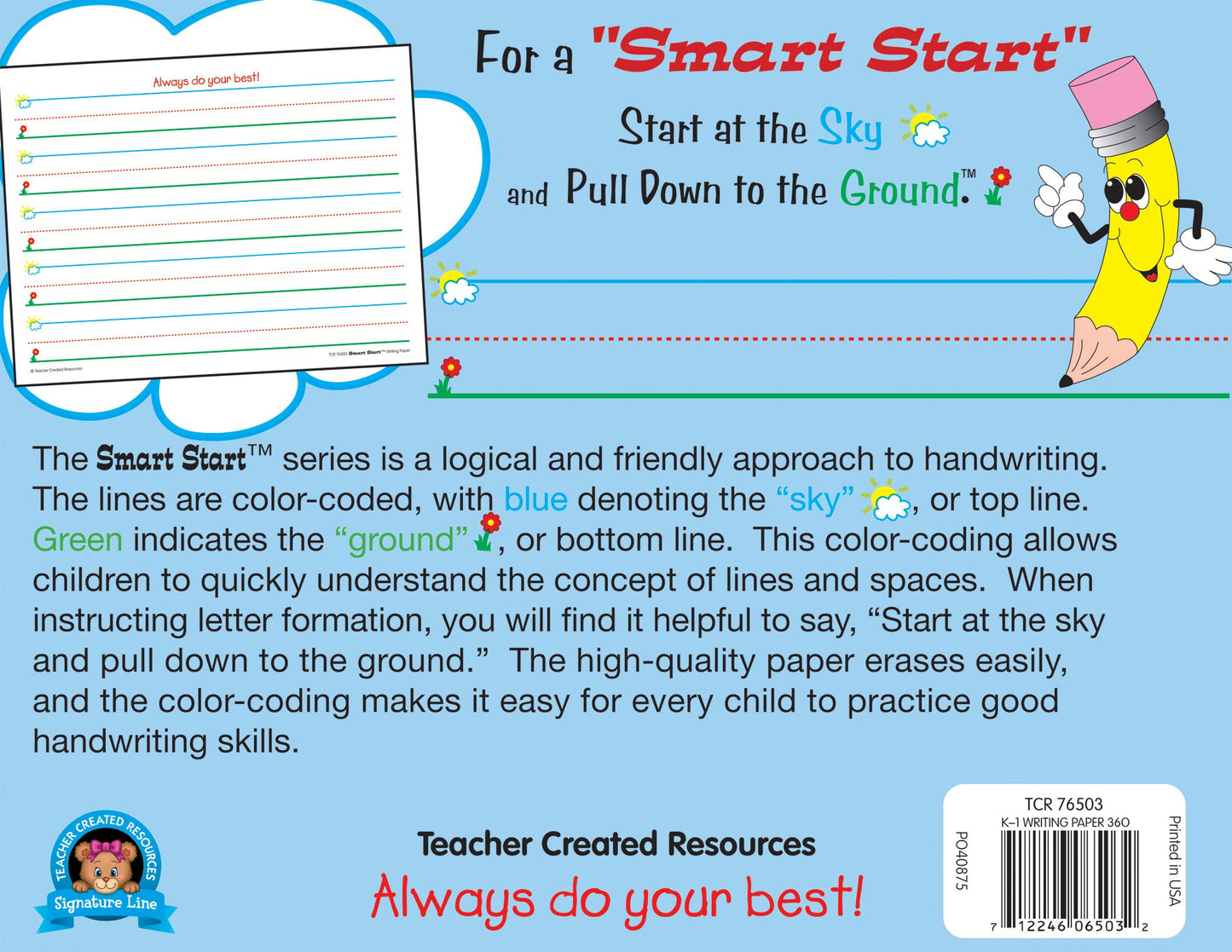 Teacher Created Resources Smart Start K-1 Writing Paper: 360 Sheets (TCR76503)