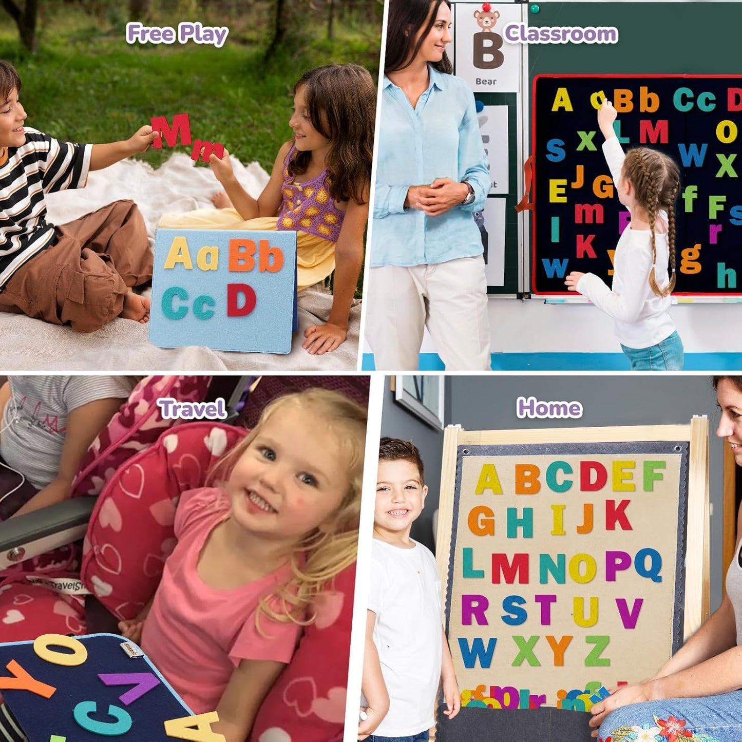 CHEFAN Felt Letters Alphabet for Kids, Precut Story Pieces, 104 ABC Upper & Lowercase Letters for Preschool & Homeschool Learning(2 Sets of Upper&Lowercase Letters)