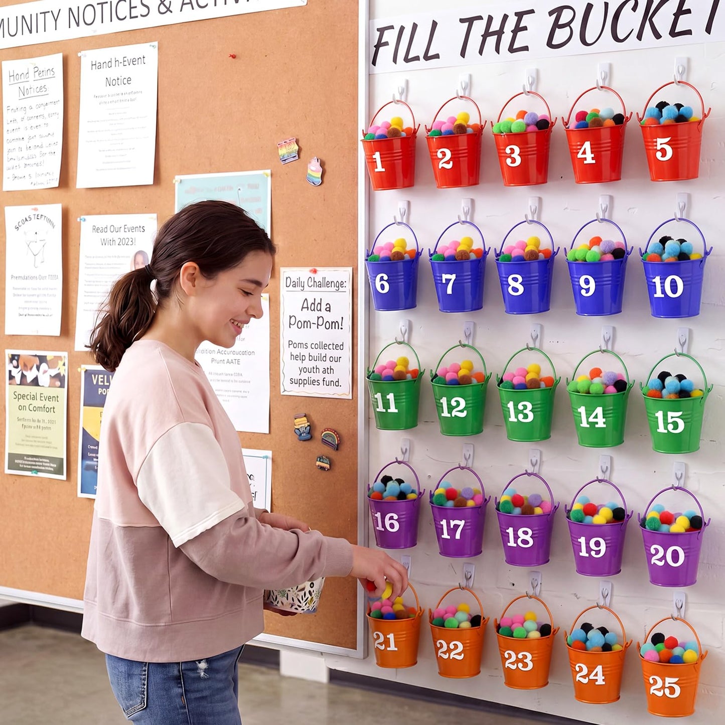 JellyArch Classroom Management Tools have You Filled a Bucket Today bucket Filler Activities Positive Behavior Reward Jars Teacher Essentials Preschool Elementary Classroom Must Haves(Vibrant Color)