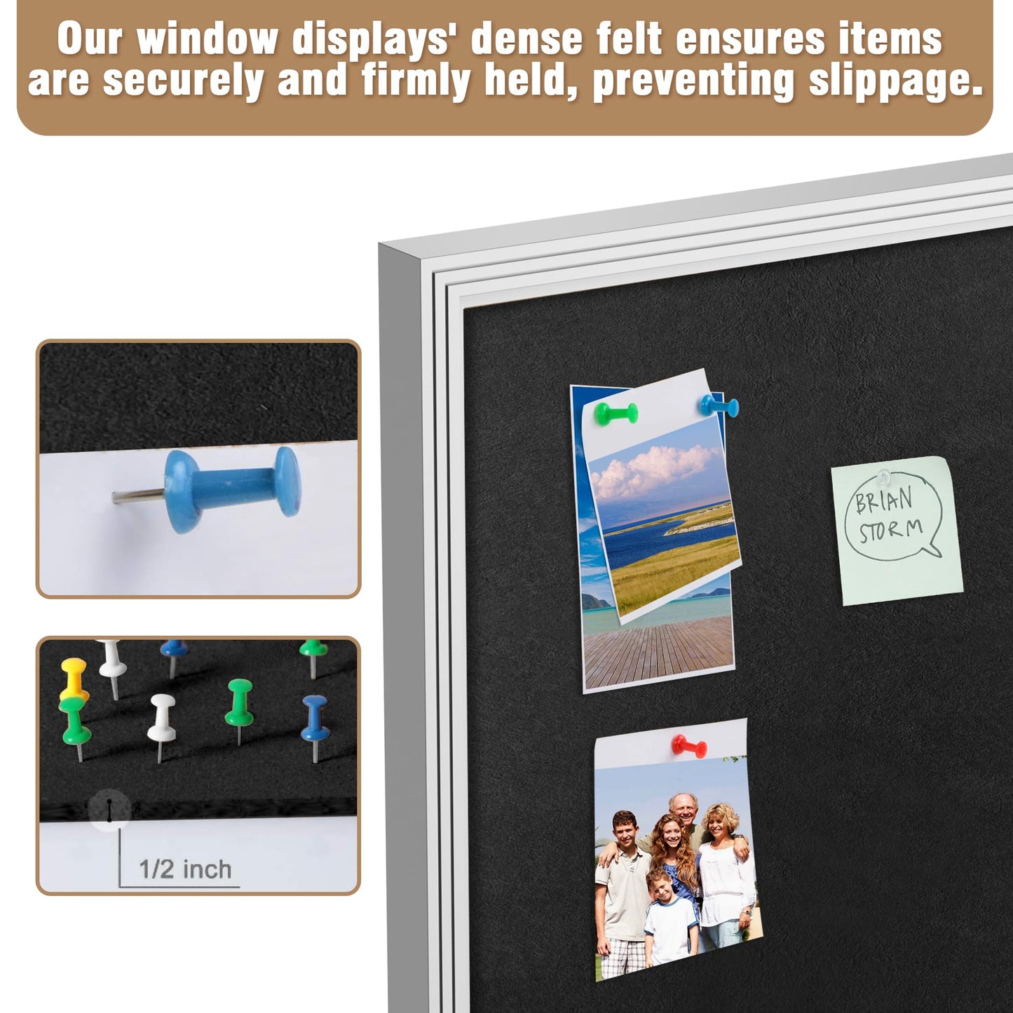 Mifuro 70"x34" Enclosed Bulletin Board, Outdoor Lockable Weather-Resistant Aluminum Cork Noticeboard for School & Office, Silver Frame w/Black Flet