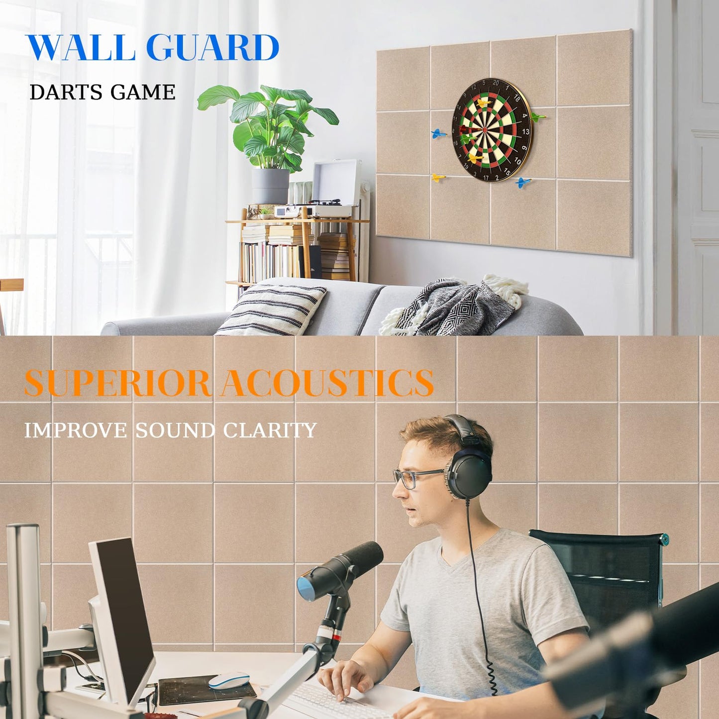 DOLLAR BOSS Large Cork Board for Wall 48" x 36" x 0.5" Bulletin Board 12 Packs Corkboard Tiles Self Adhesive Felt Wall Tiles for Office Home School, Latte