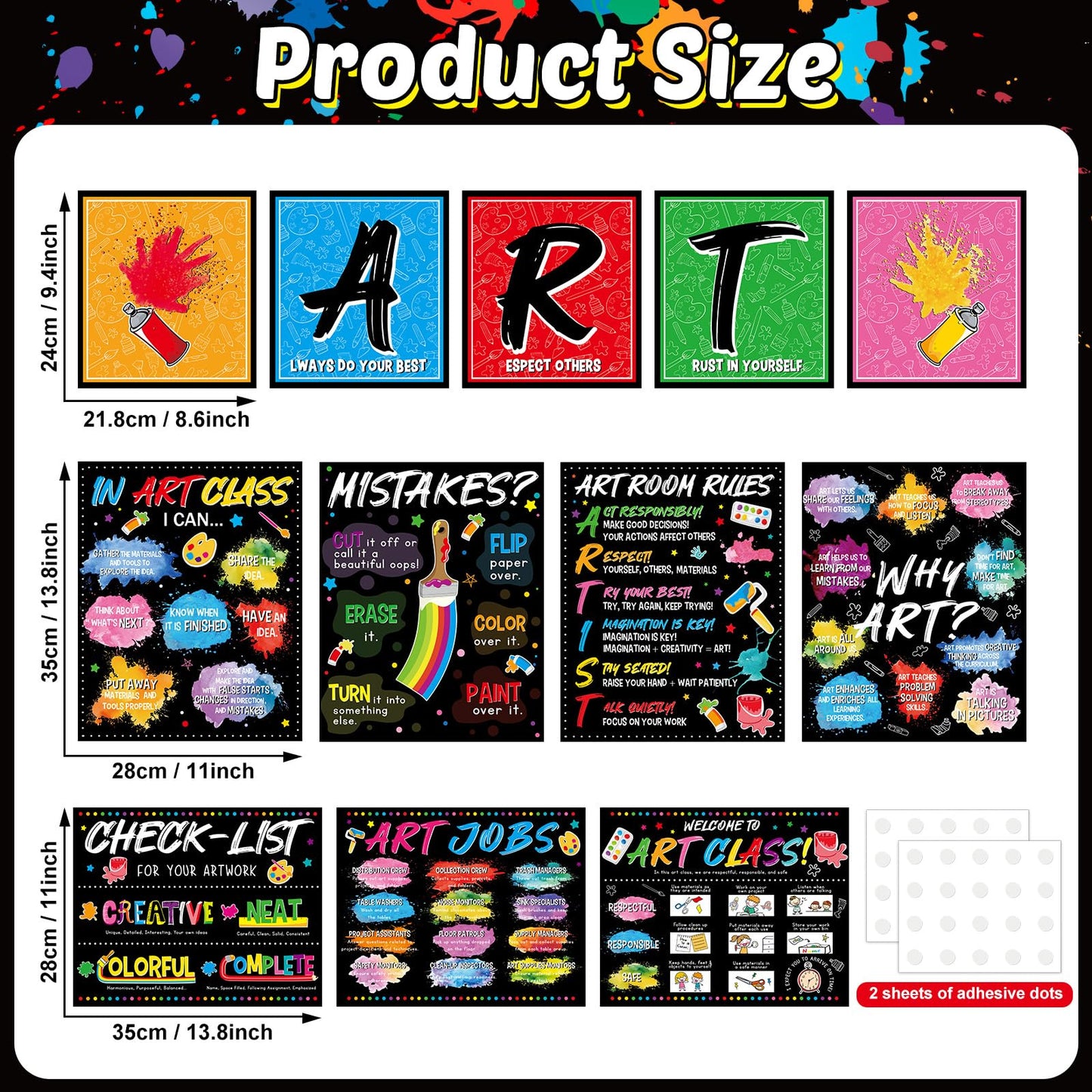 12 Pcs Creative Art Posters Inspirational Quotes Bulletin Board Art Teacher Wall Prints Artist Classroom Rules Educational Wall Decor for Back to School Learning Space Studio Library Teacher Supplies