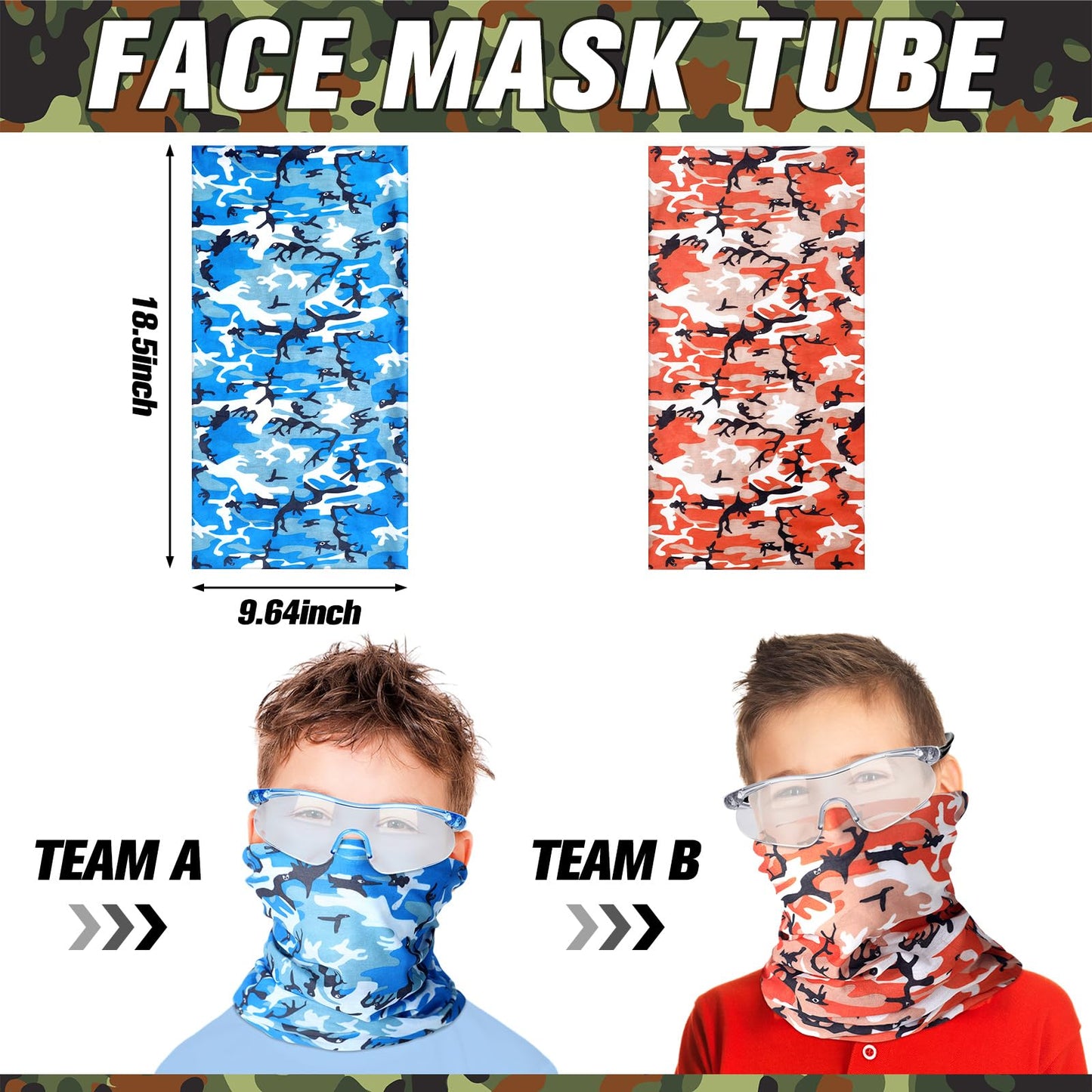 Sosation 16 Sets Kids Tactical Vest Compatible with Nerf Party Favor Accessories, Face Mask Wrist Ammo Holder Toy Gift Supplies Boys (Orange and Blue)