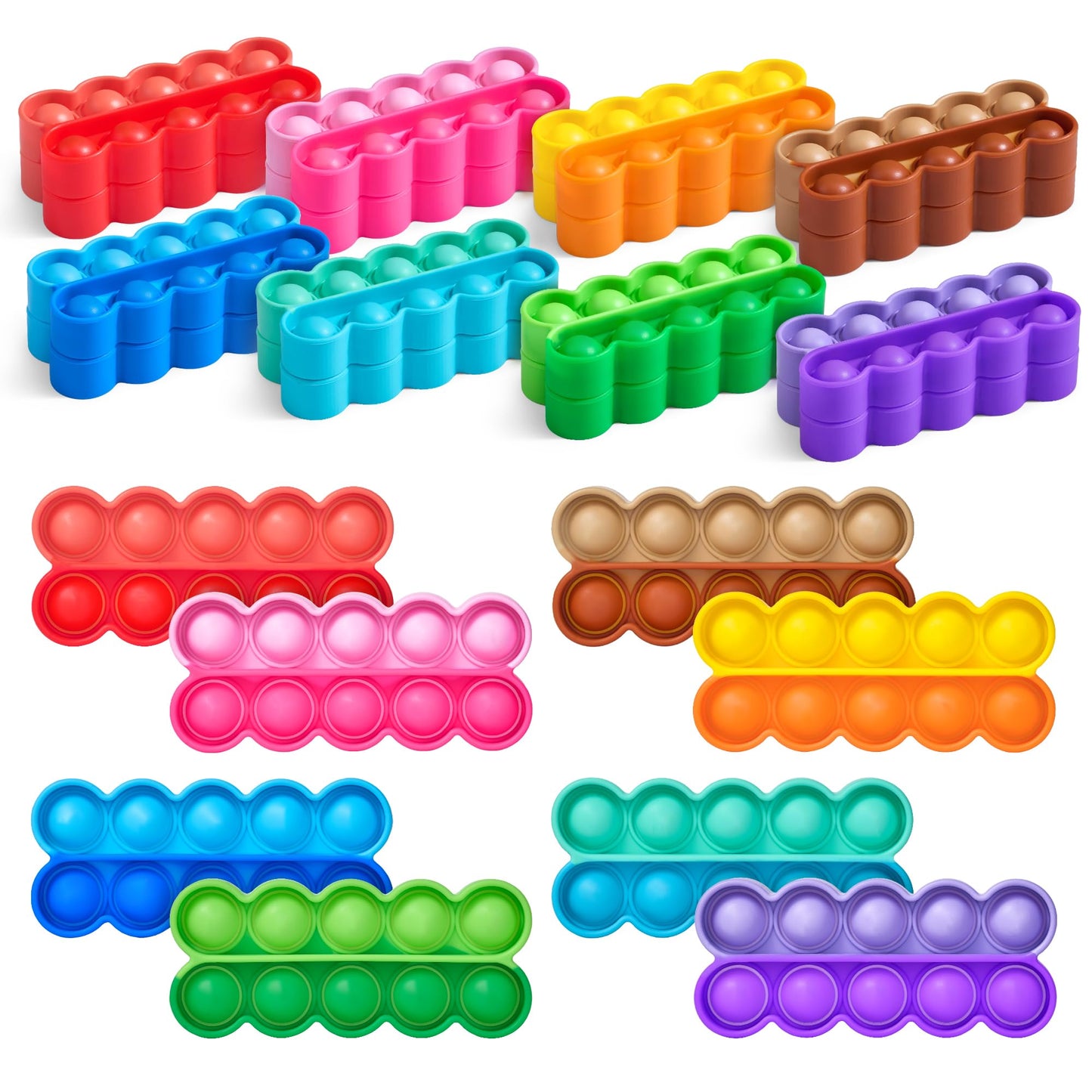 JoyCat 24 Pack Pop Fidget Party Favors for Kids, Bulk Sensory Toys for Classroom Prizes, Goodie Bag Stuffers, Treasure Box Toys, Travel Toys and Stocking Stuffers
