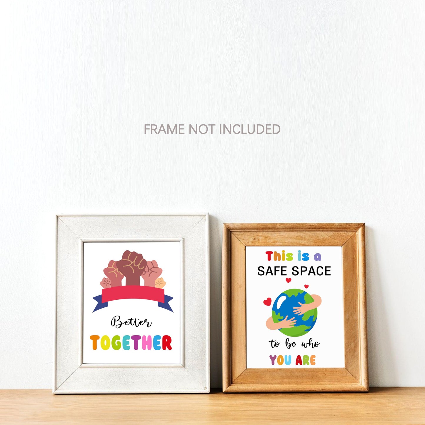 KDMAZH 6 Classroom Posters - Kindness & Diversity for Elementary Classroom Decor, 8x10Inch, Unframed
