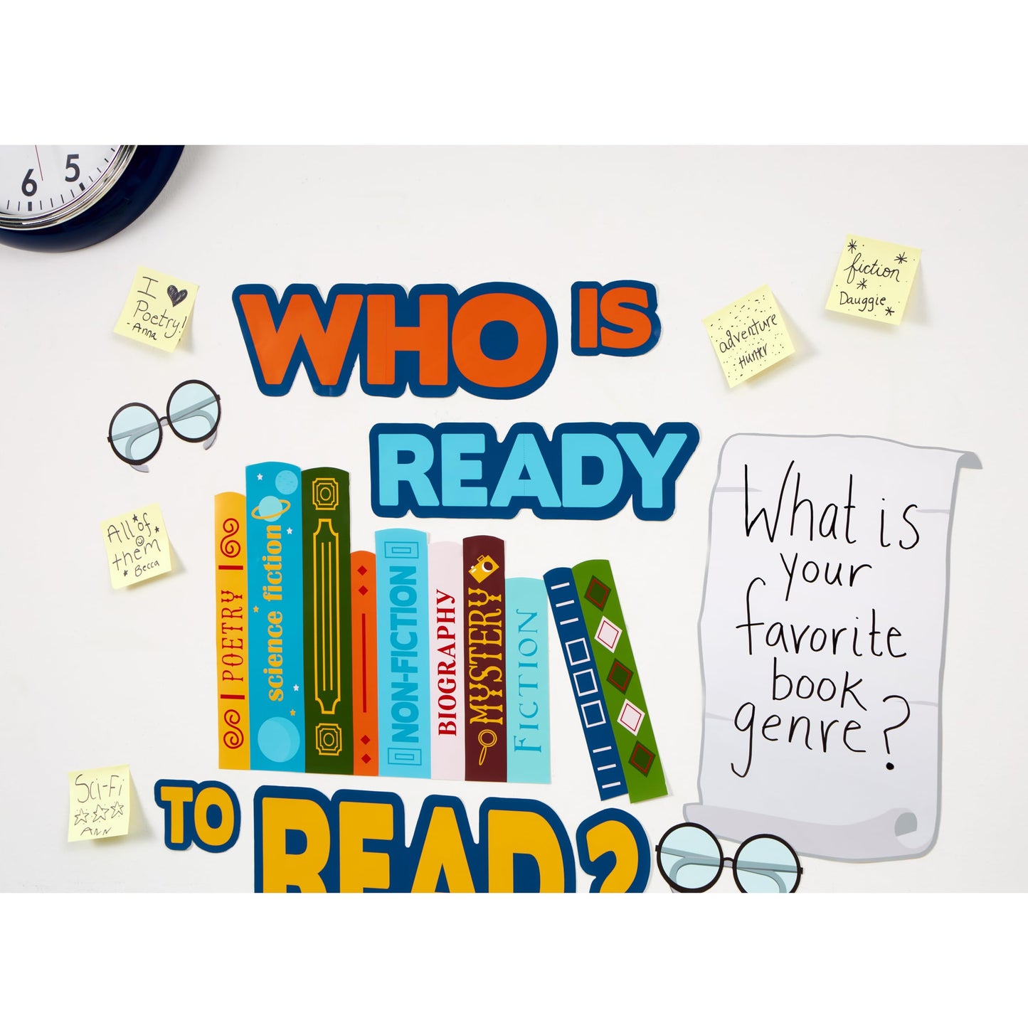 Eureka 661001 Who is Ready to Read Interactive Mini Bulletin Board Set with Dry Erase Headliners, Multicolor, 12 Pieces